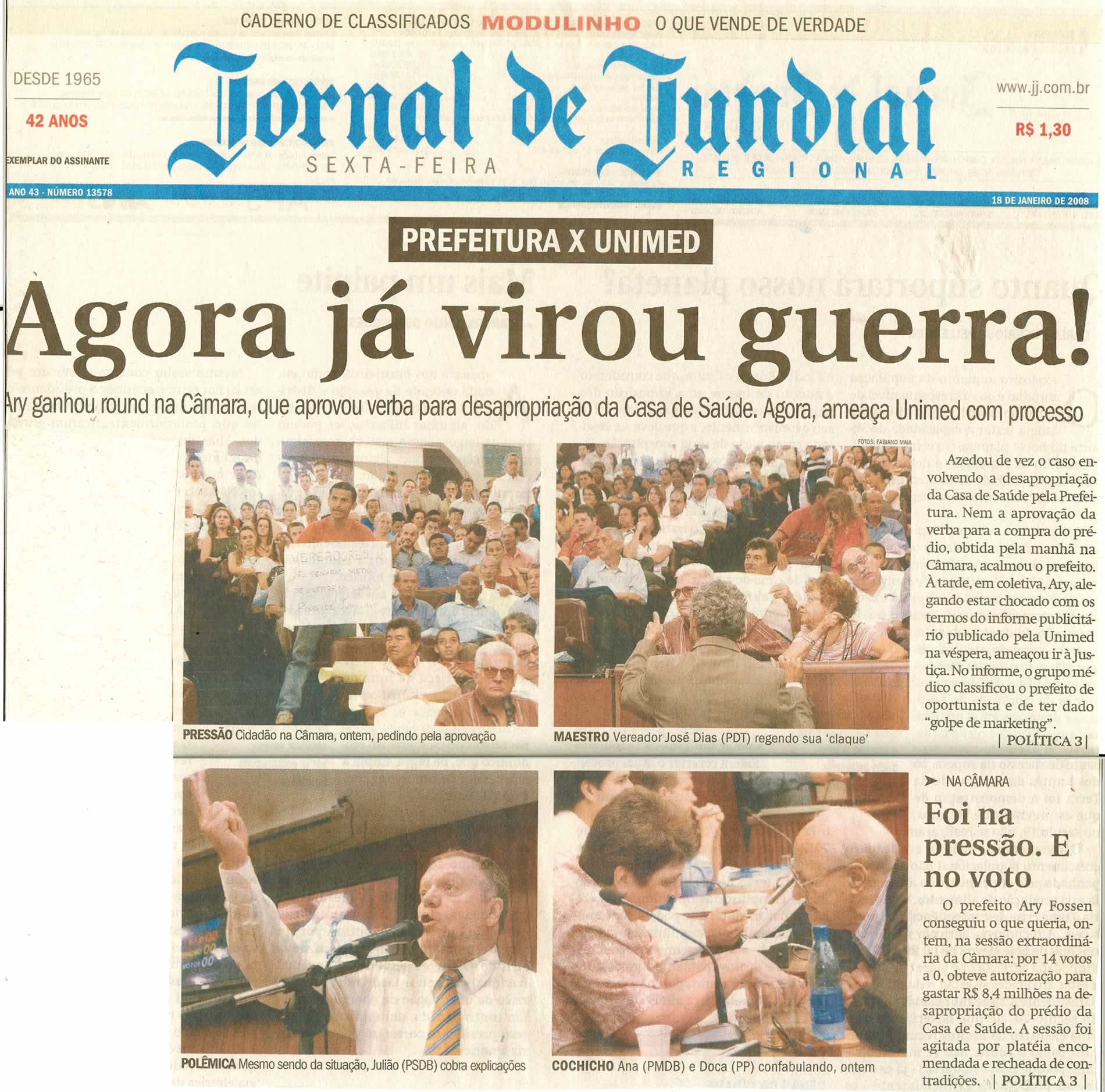 Jornal de Jundiaí - 18/01/2008