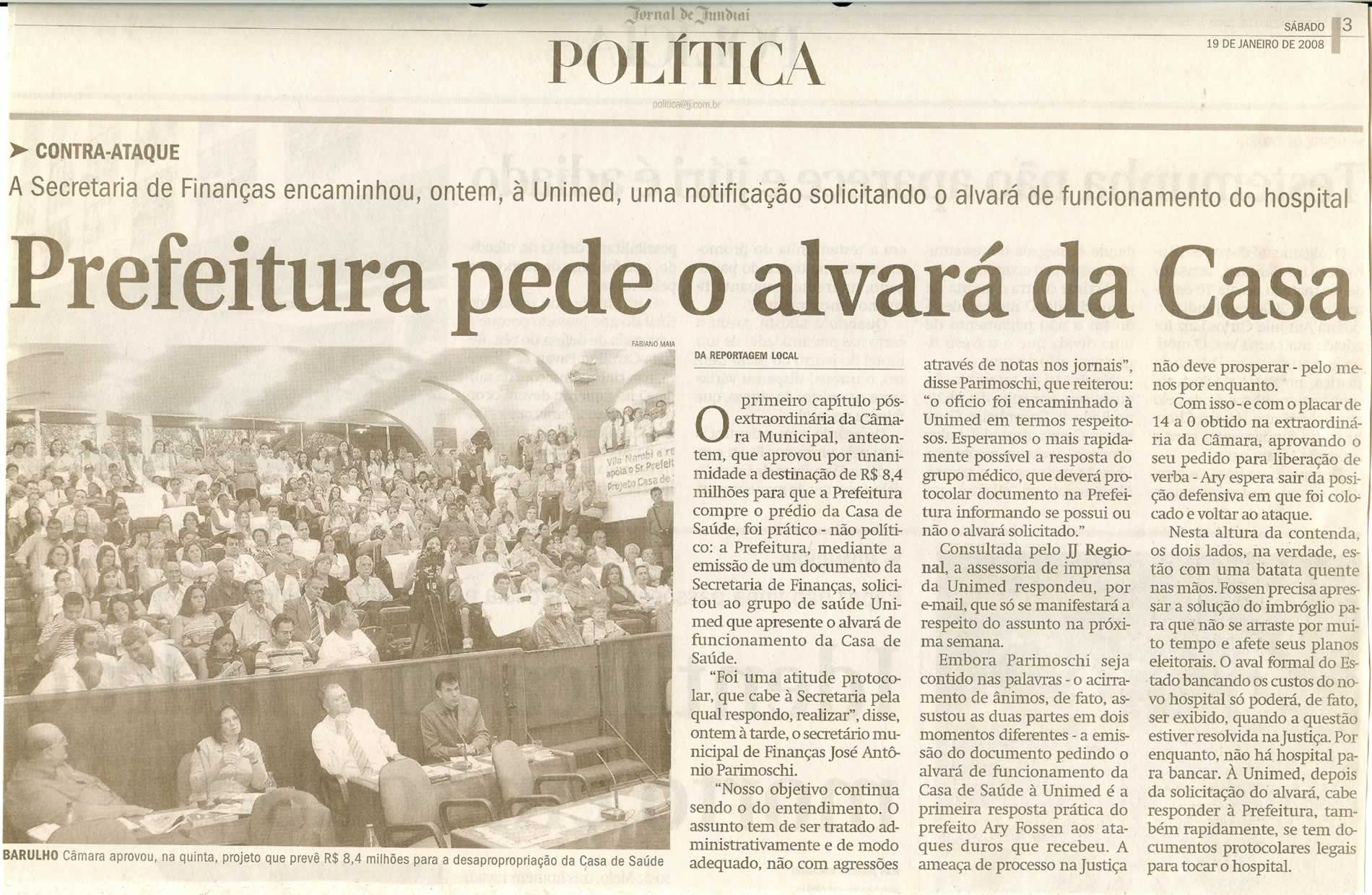 Jornal de Jundiaí - 19/01/2008