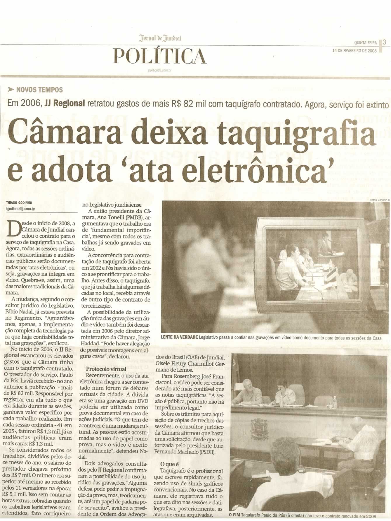 Jornal de Jundiaí - 14/02/2008