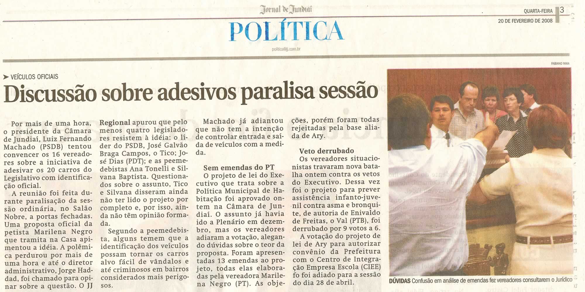Jornal de Jundiaí - 20/02/2008