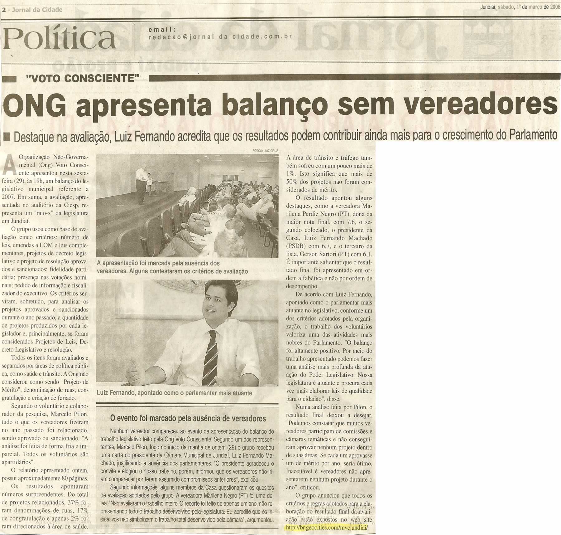 Jornal da Cidade - 01/03/2008