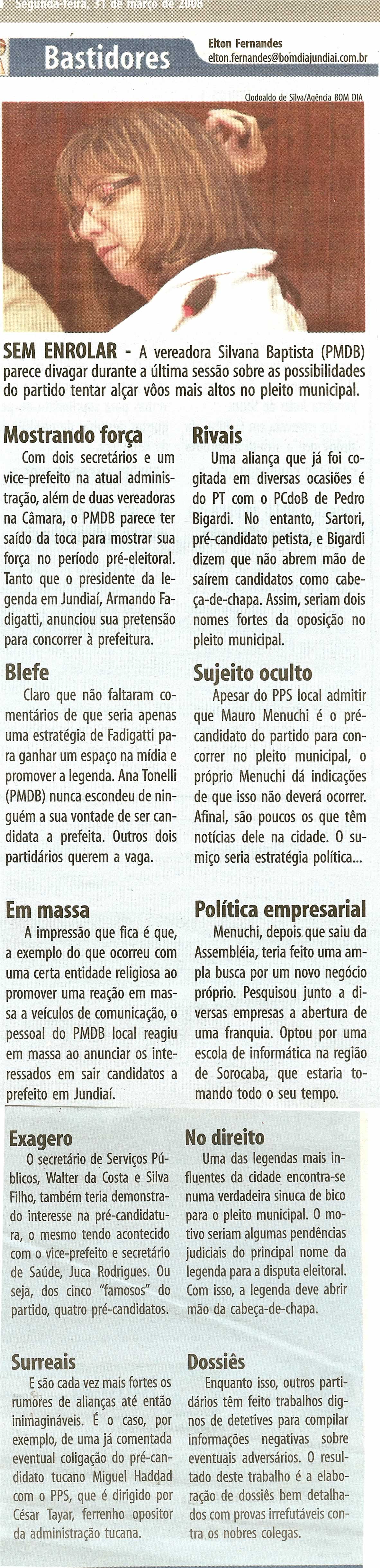 Bom Dia Jundiaí - 31/03/2008