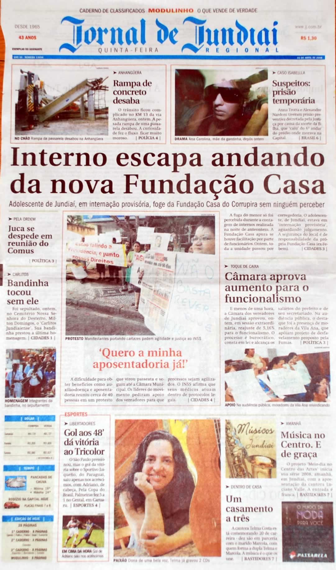 Jornal de Jundiaí - 03/04/2008