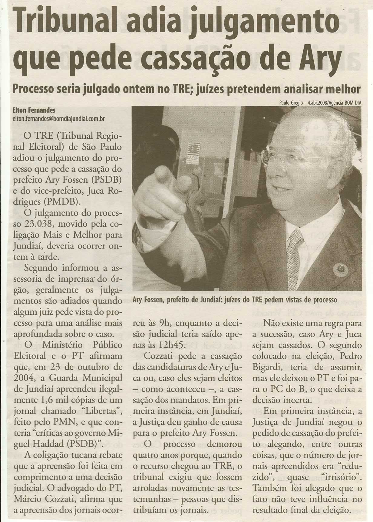 Bom Dia Jundiaí - 09/04/2008