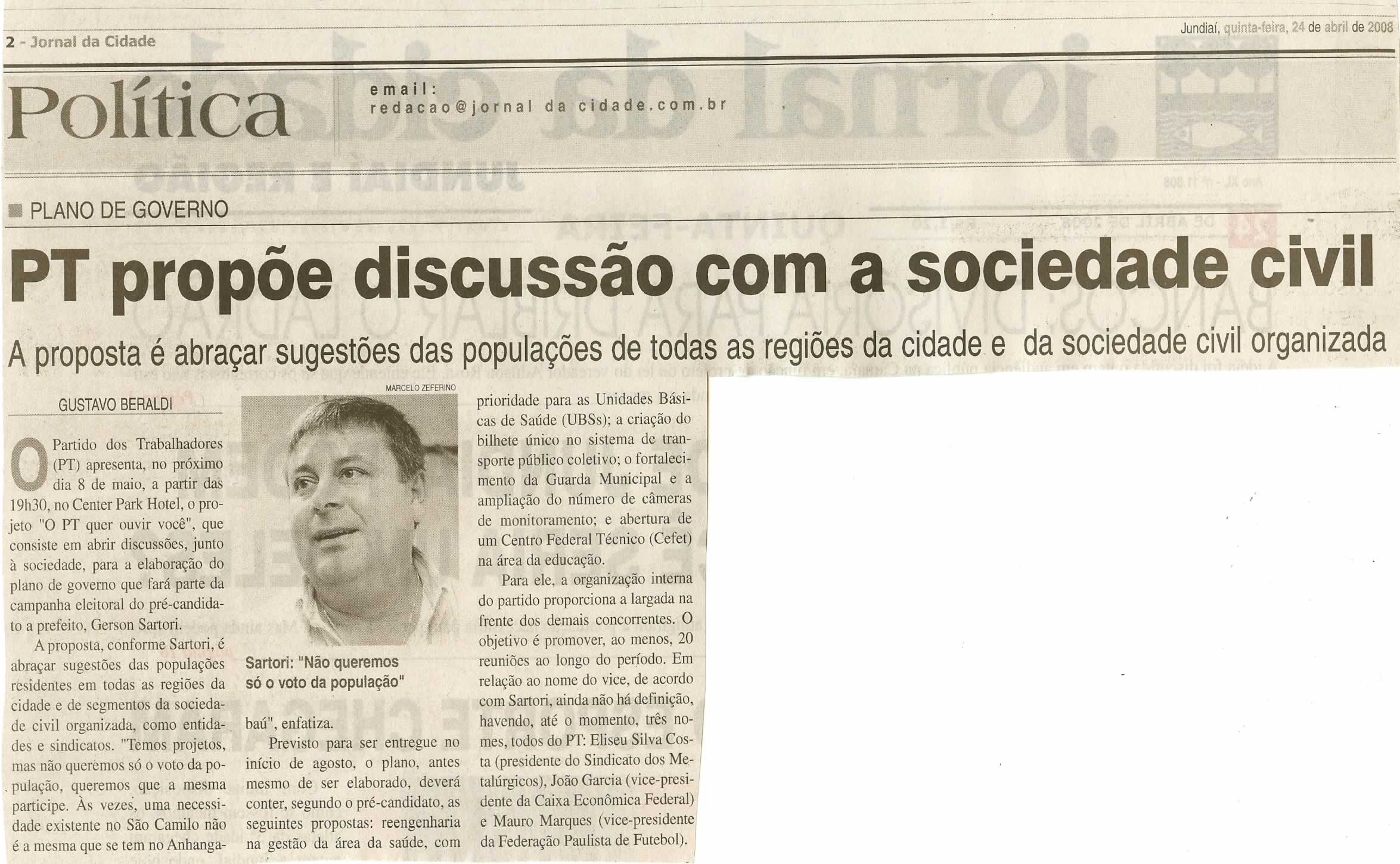 Jornal da Cidade - 24/04/2008