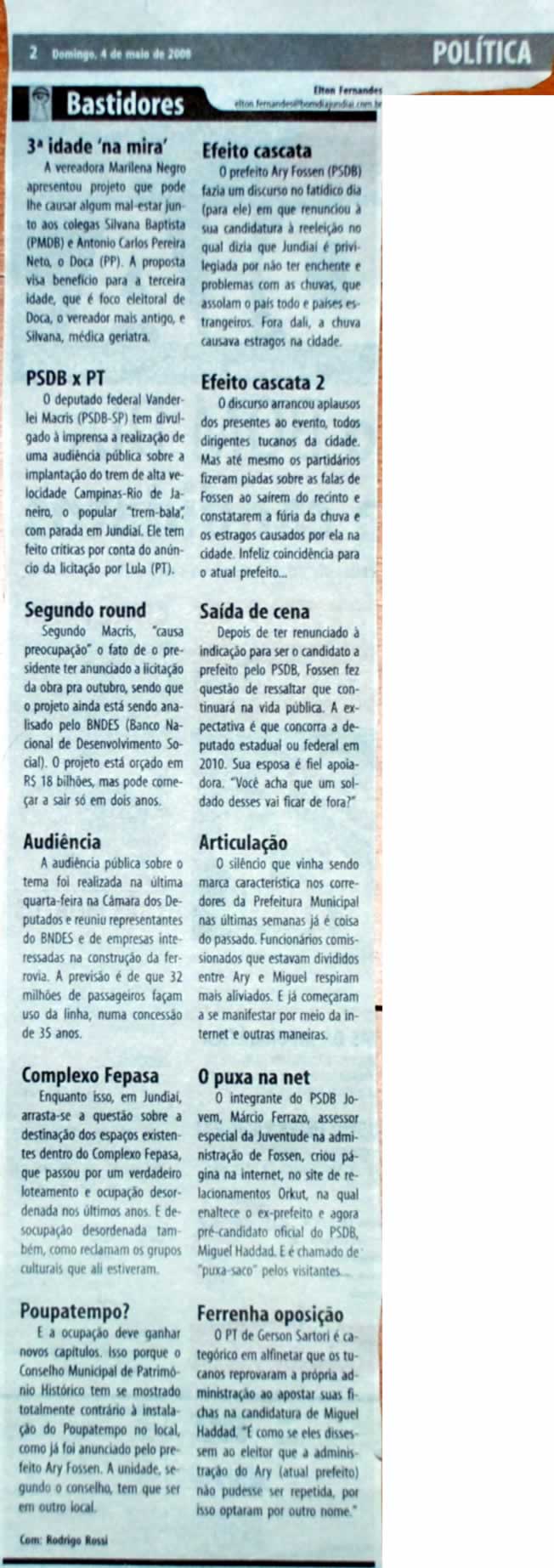 Bom Dia Jundiaí - 04/05/2008