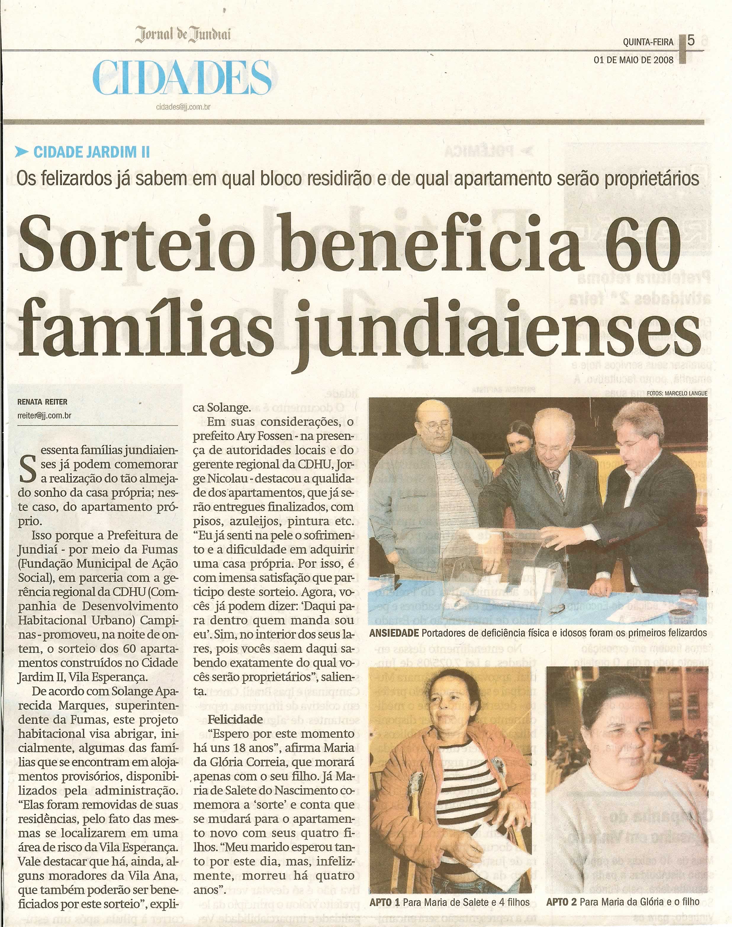 Jornal de Jundiaí - 01/05/2008