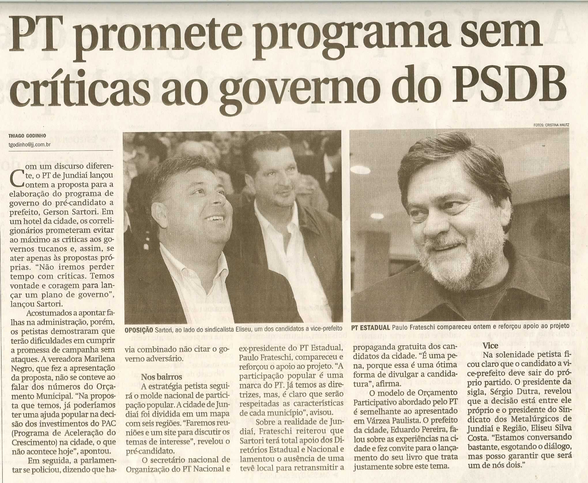 Jornal de Jundiaí - 09/05/2008