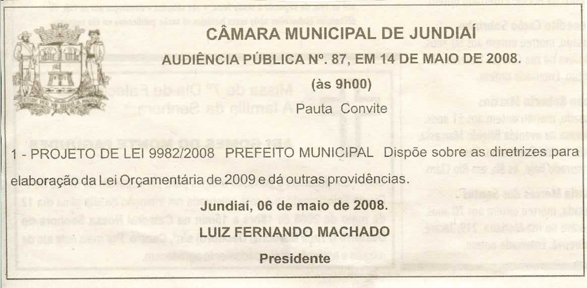 Bom Dia Jundiaí - 10/05/2008