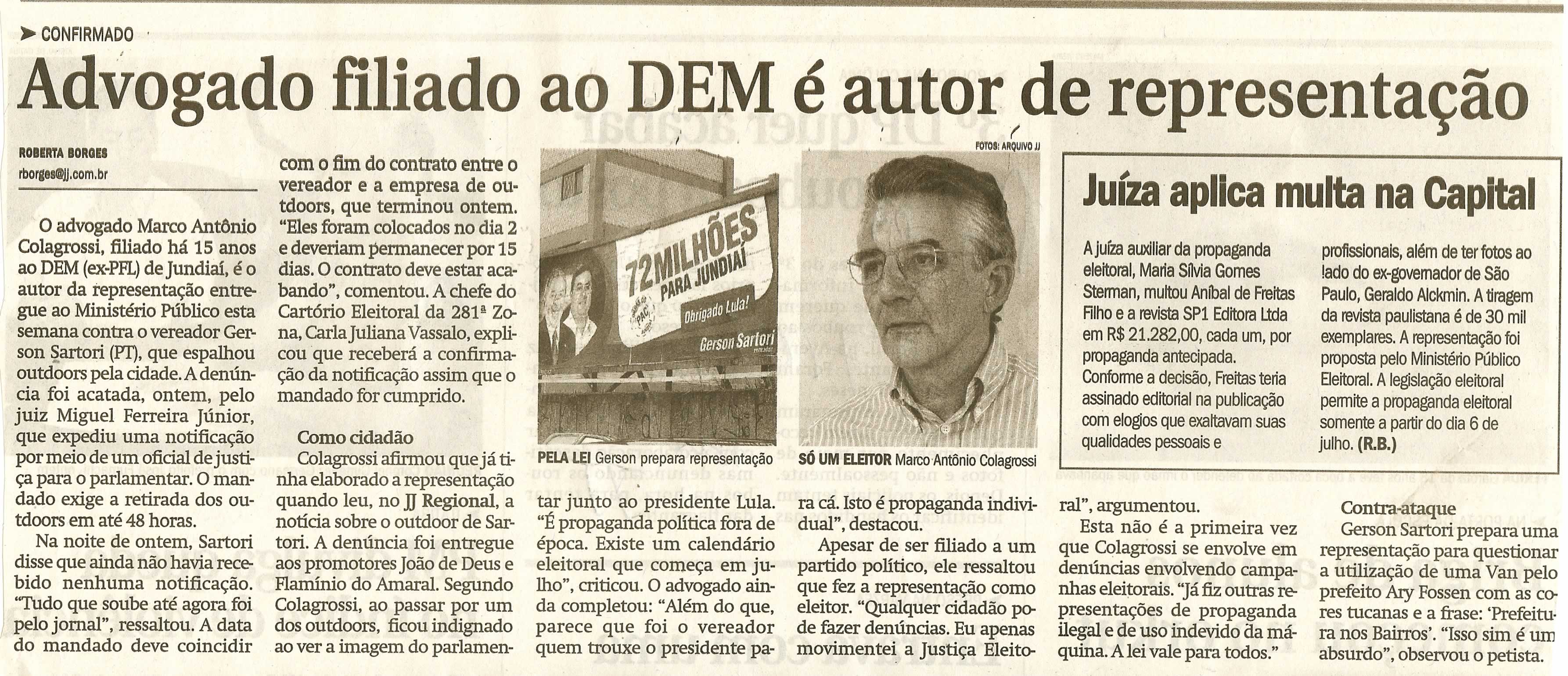 Jornal de Jundiaí - 17/05/2008