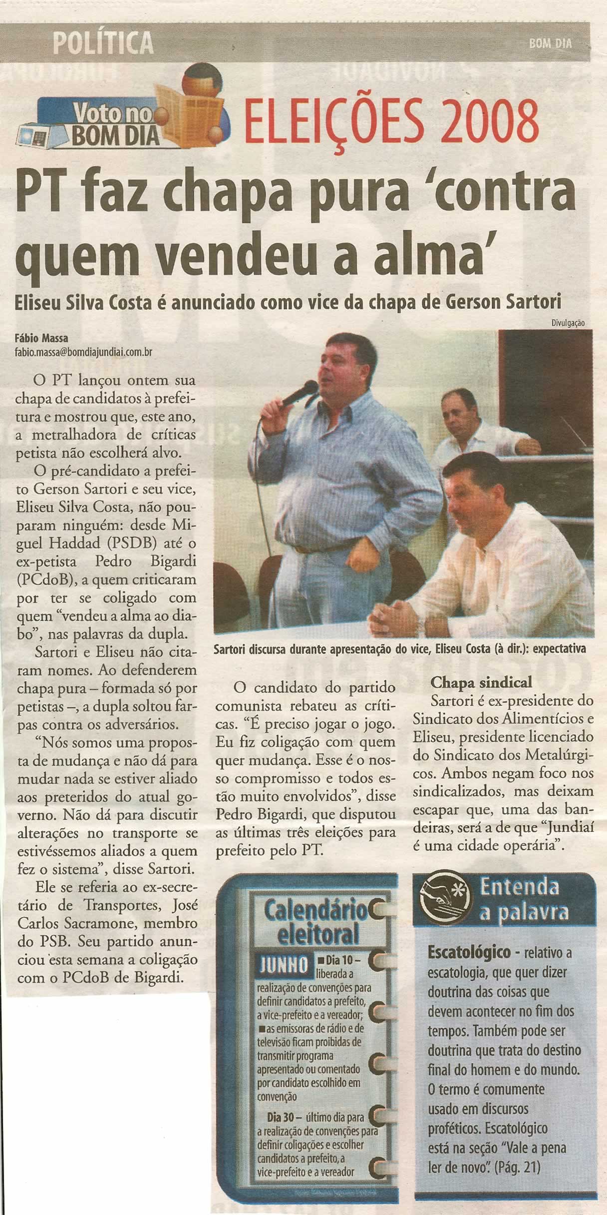 Bom Dia Jundiaí - 07/06/2008