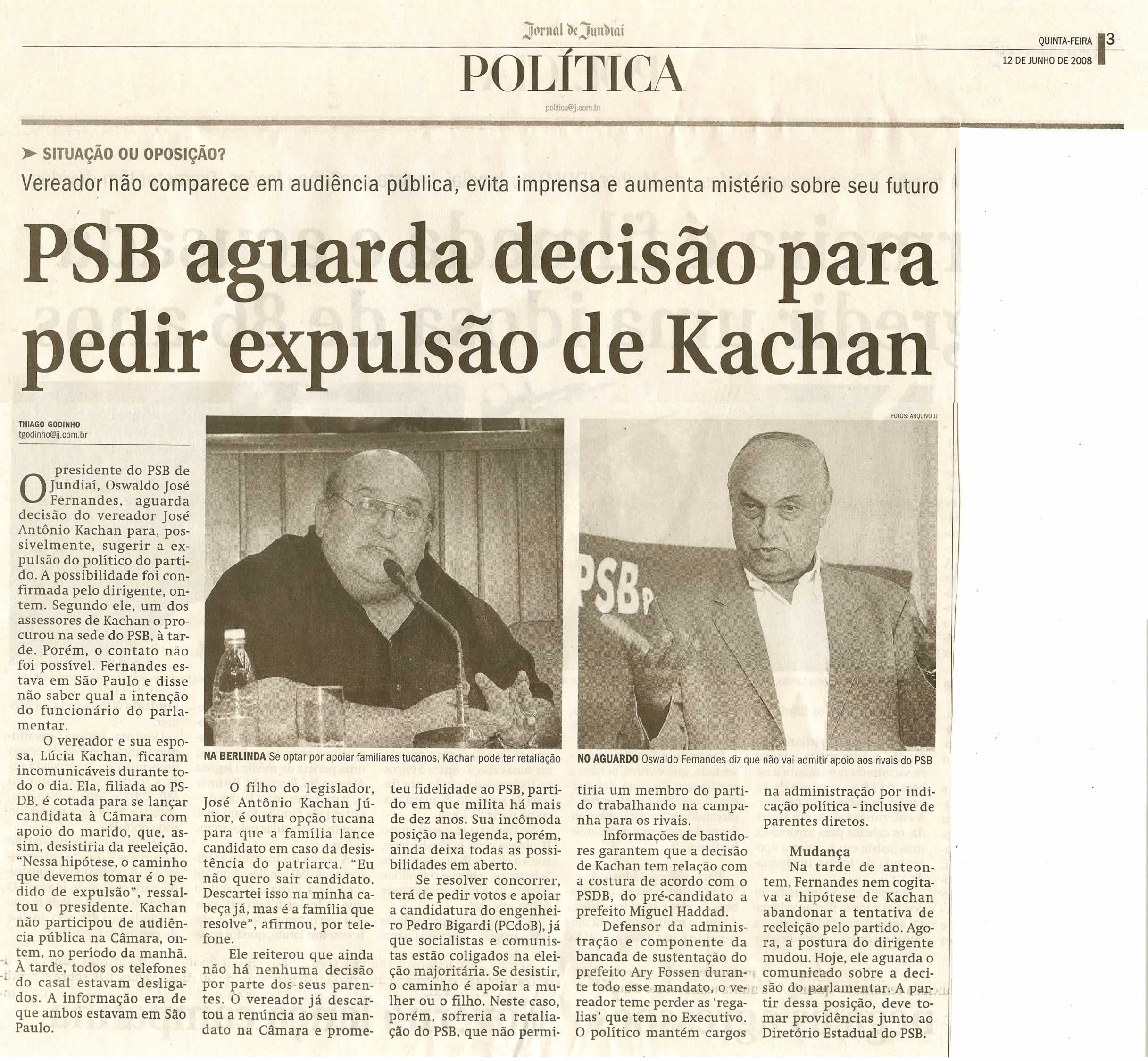 Jornal de Jundiaí - 12/06/2008