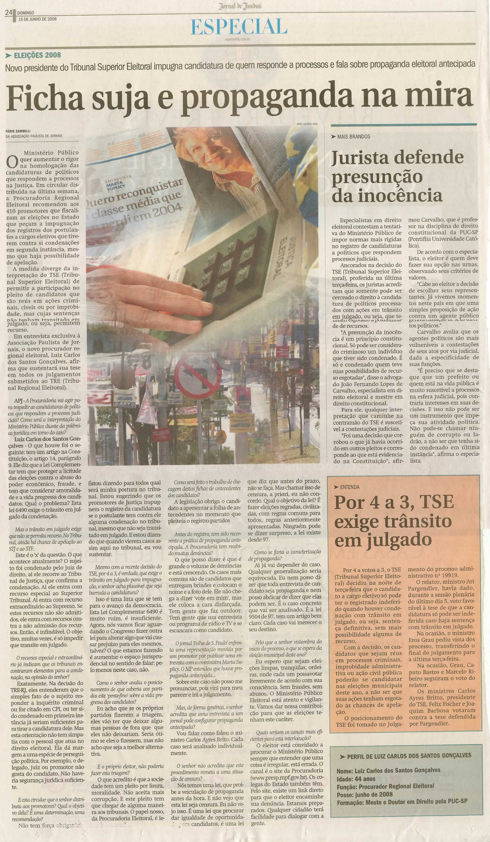 Jornal de Jundiaí - 15/06/2008