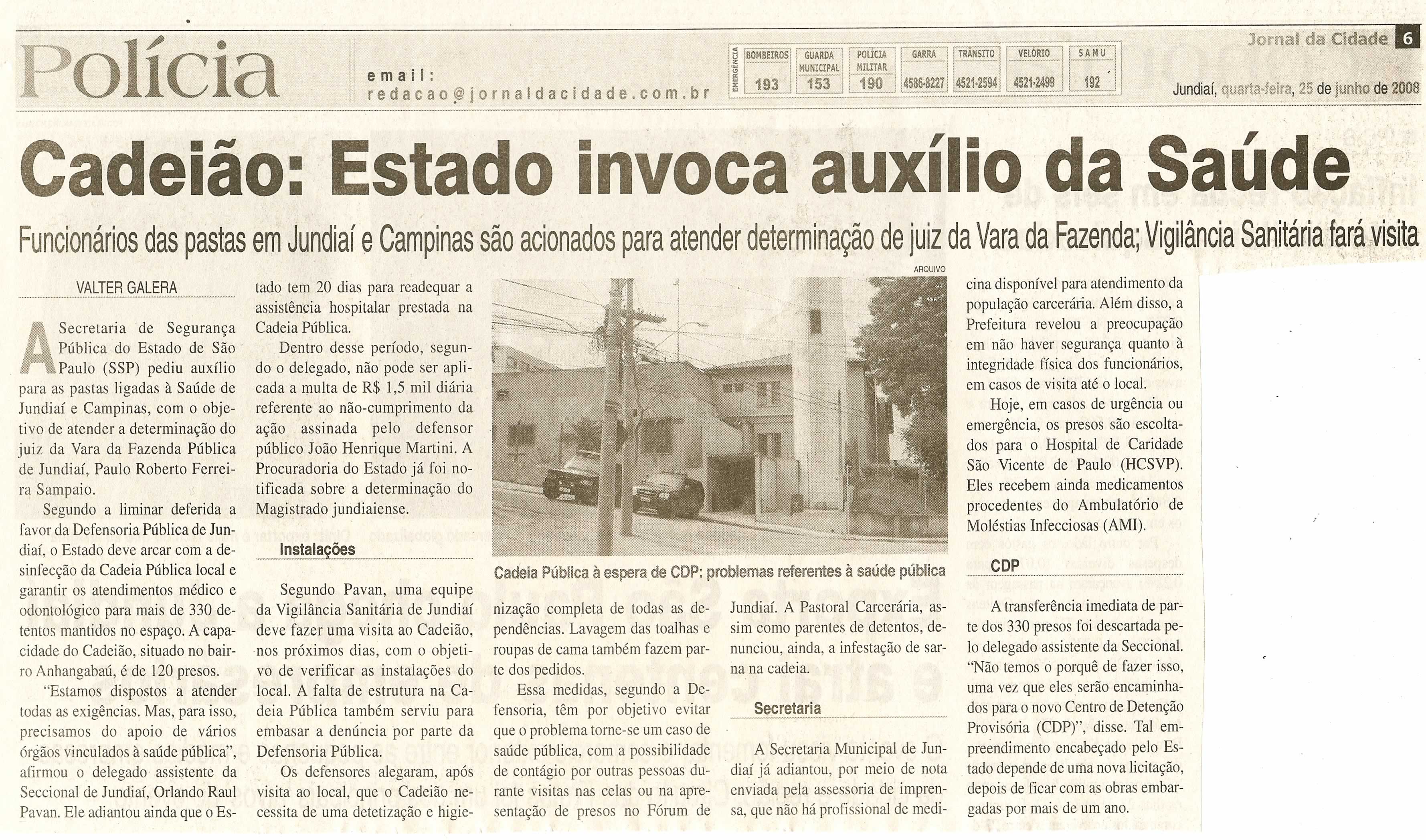 Jornal da Cidade - 25/06/2008
