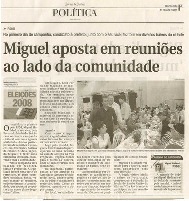 Jornal de Jundiaí - 07/07/2008