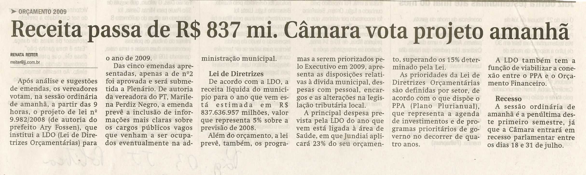 Jornal de Jundiaí - 07/07/2008
