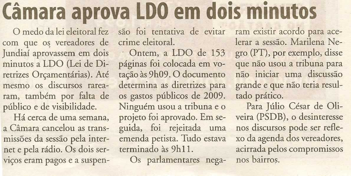 Bom Dia Jundiaí - 09/07/2008