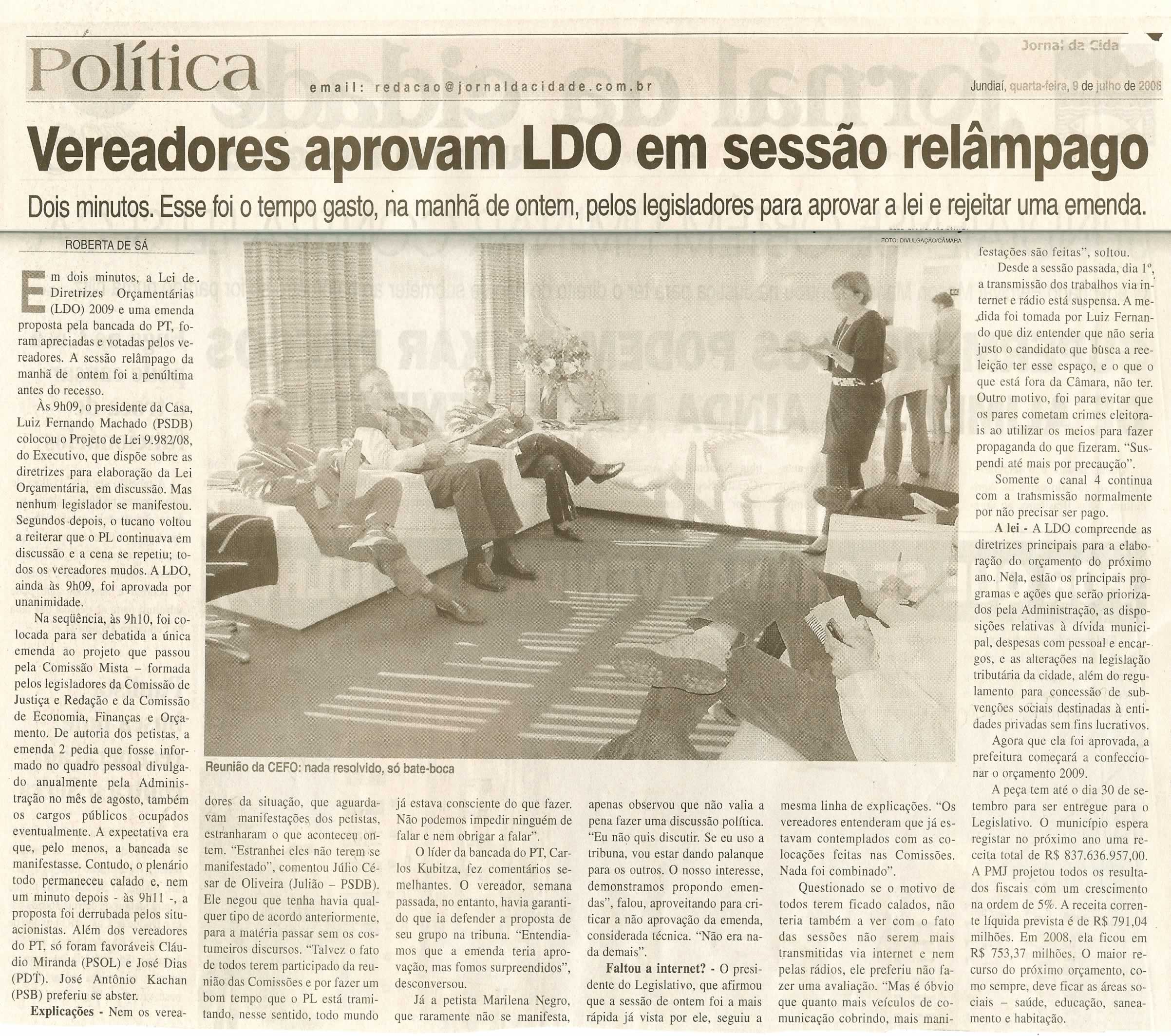 Jornal da Cidade - 09/07/2008