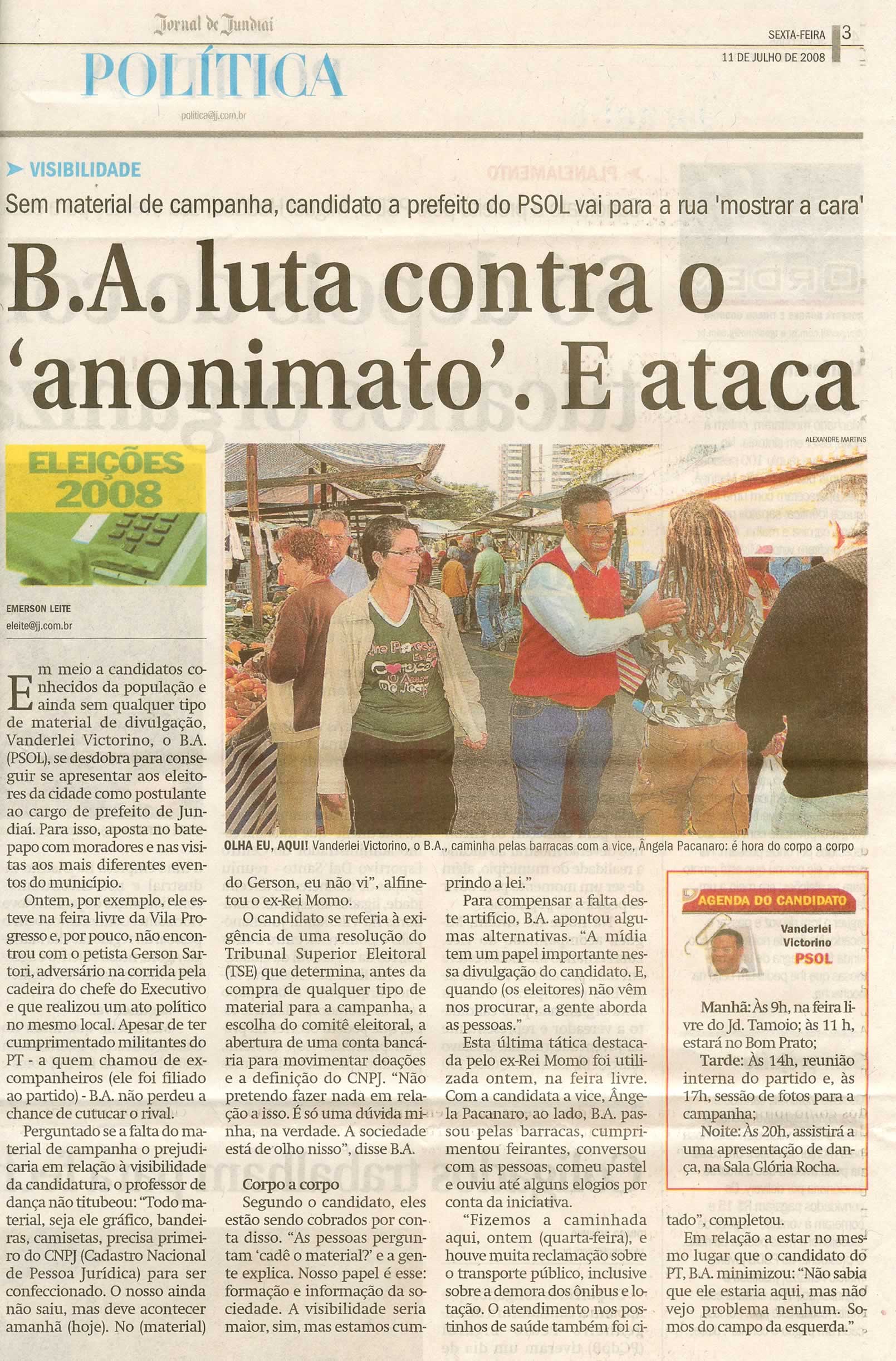 Jornal de Jundiaí - 11/07/2008