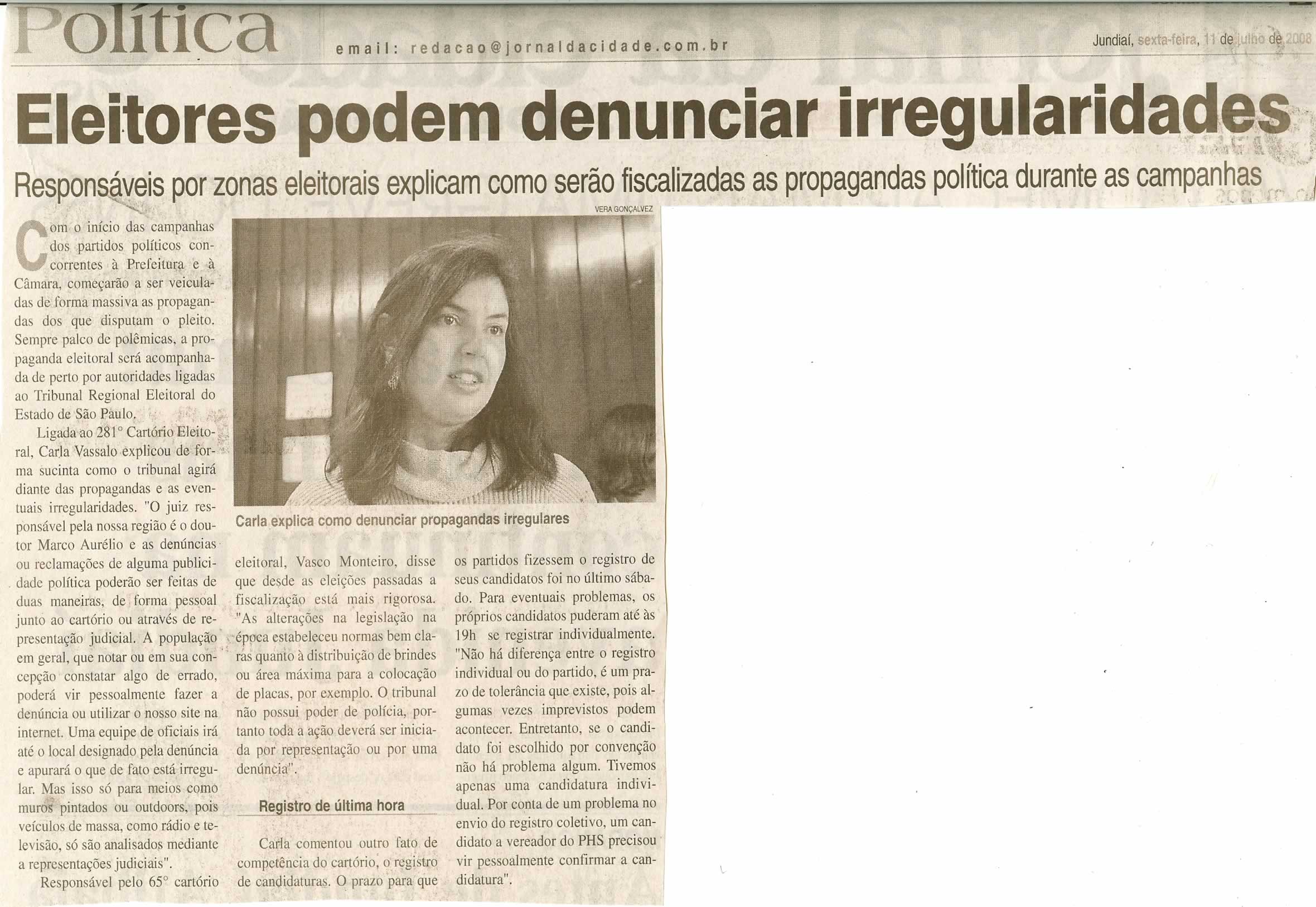 Jornal da Cidade - 11/07/2008