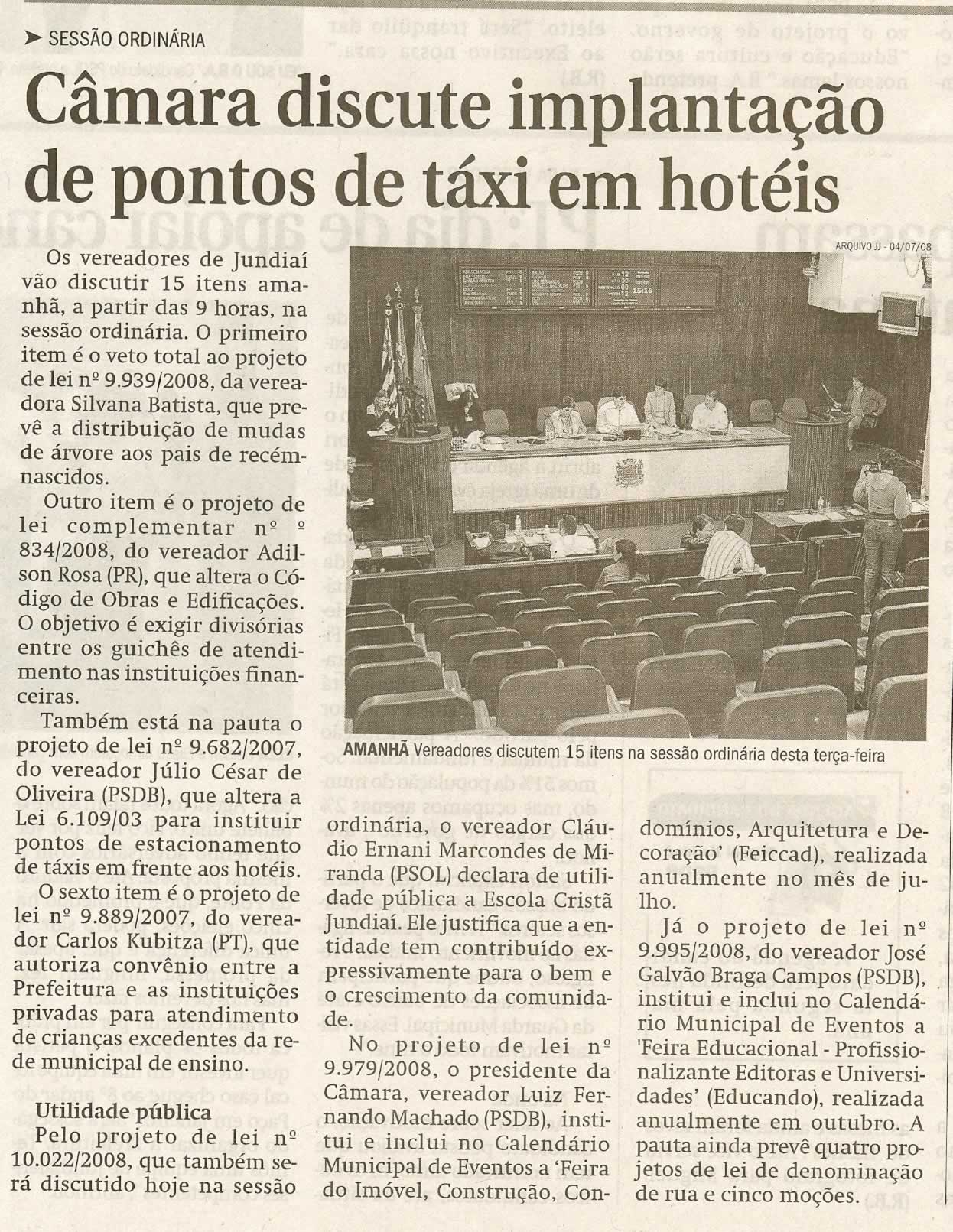 Jornal de Jundiaí - 14/07/2008
