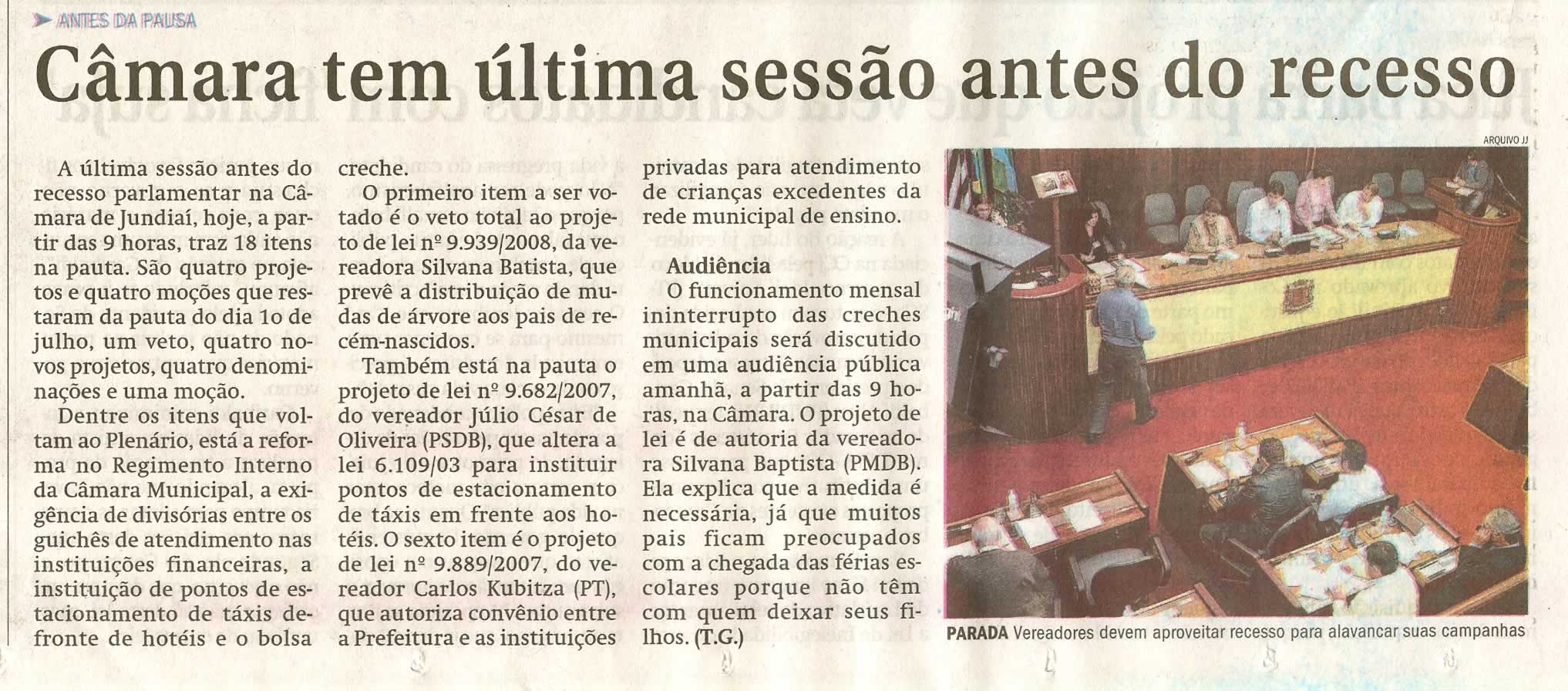 Jornal de Jundiaí - 15/07/2008