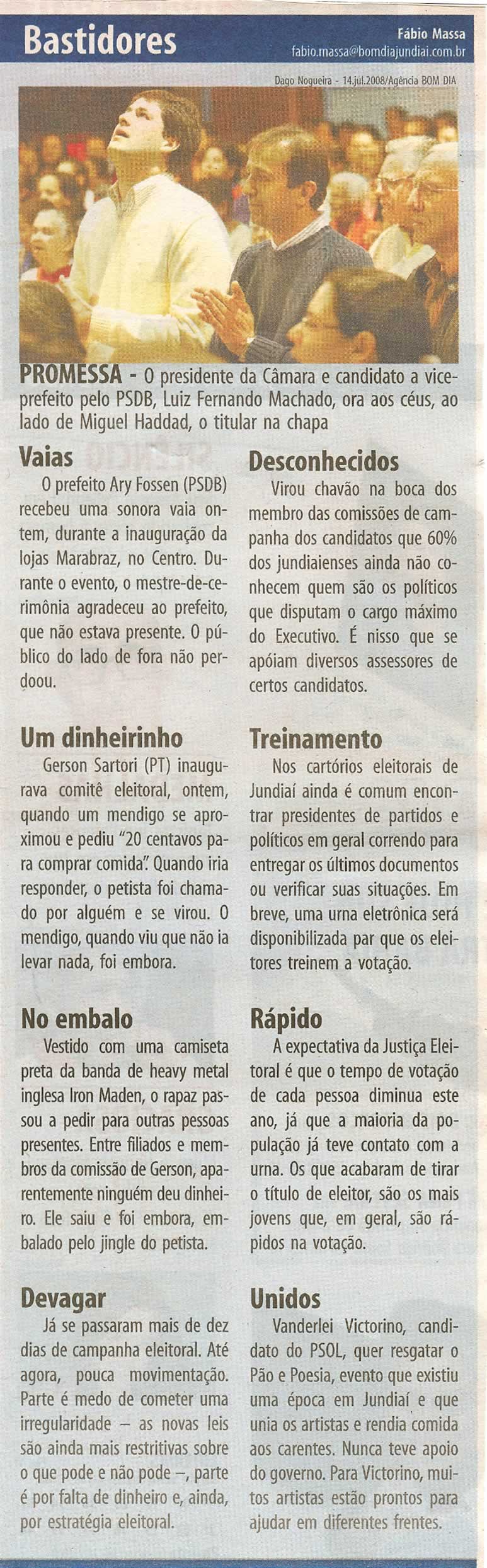 Bom Dia Jundiaí - 19/07/2008