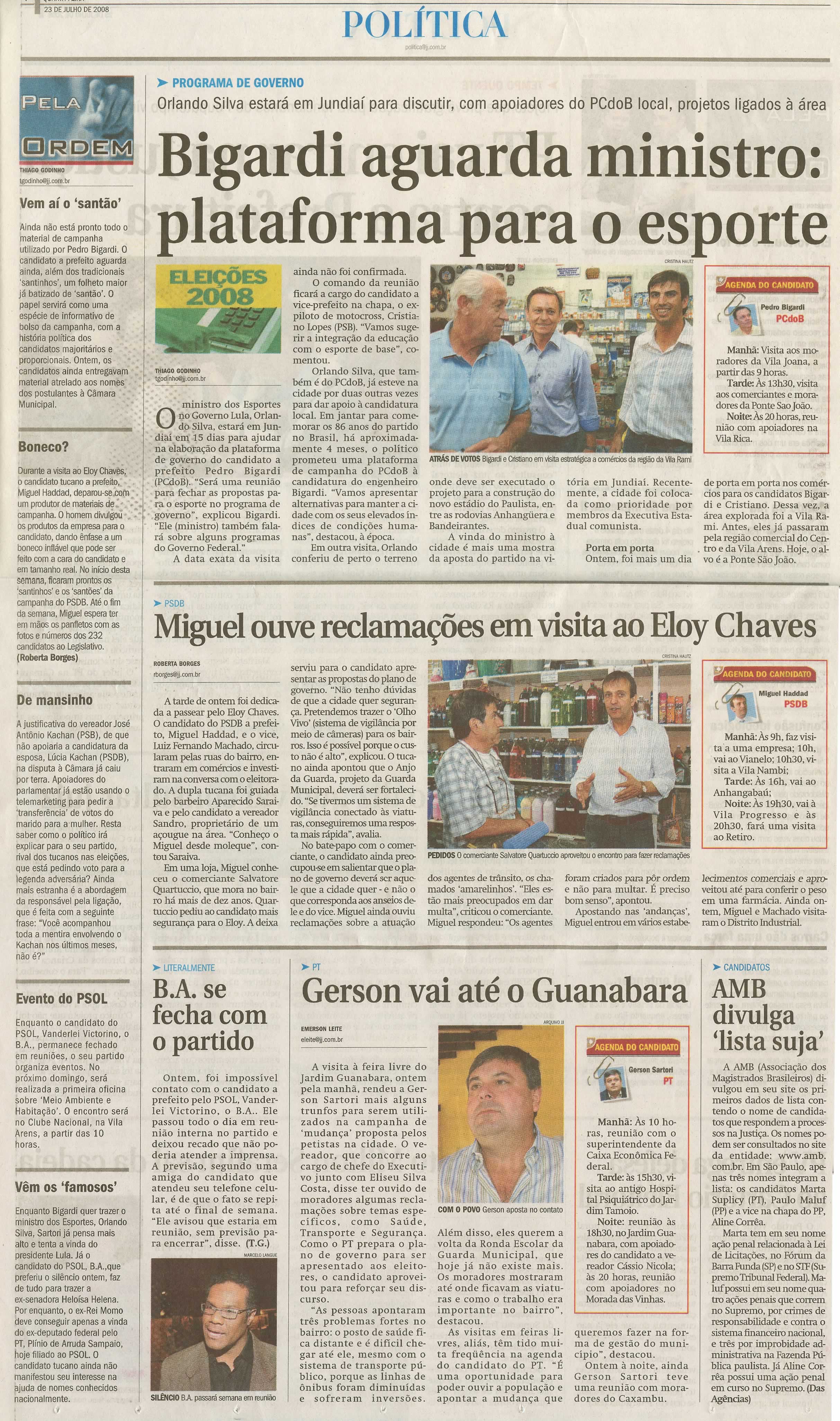 Jornal de Jundiaí - 23/07/2008