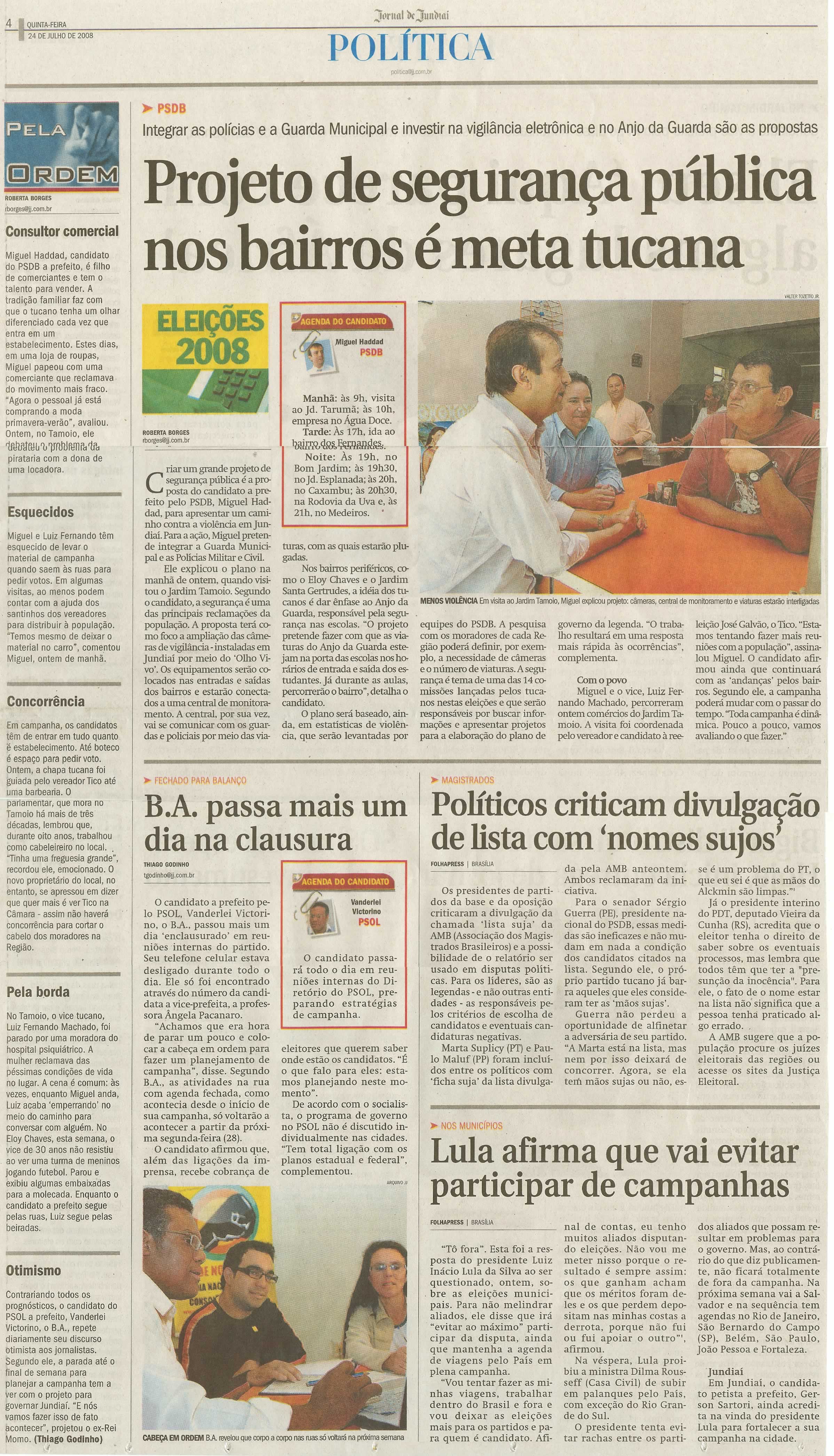 Jornal de Jundiaí - 24/07/2008