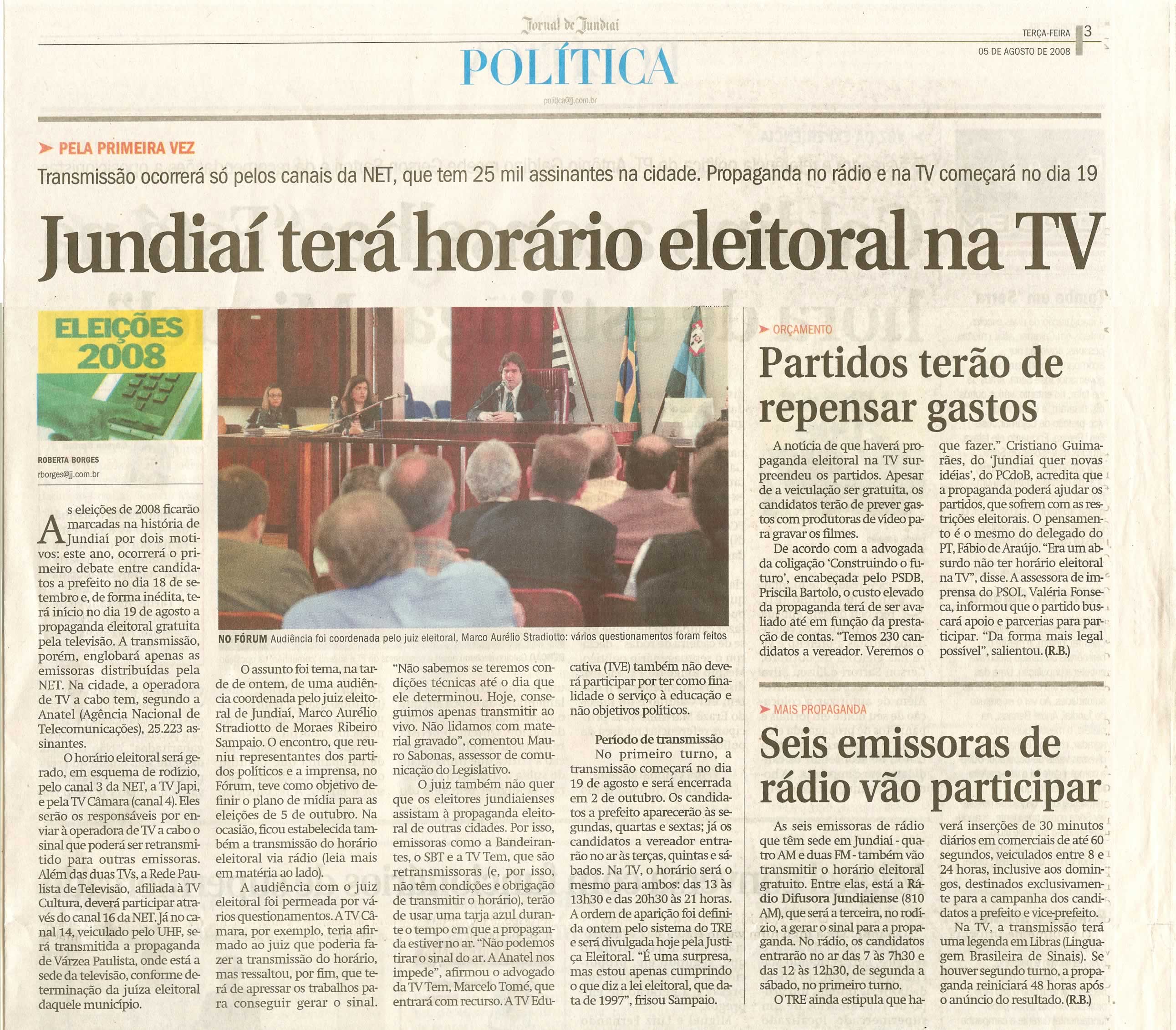 Jornal de Jundiaí - 05/08/2008