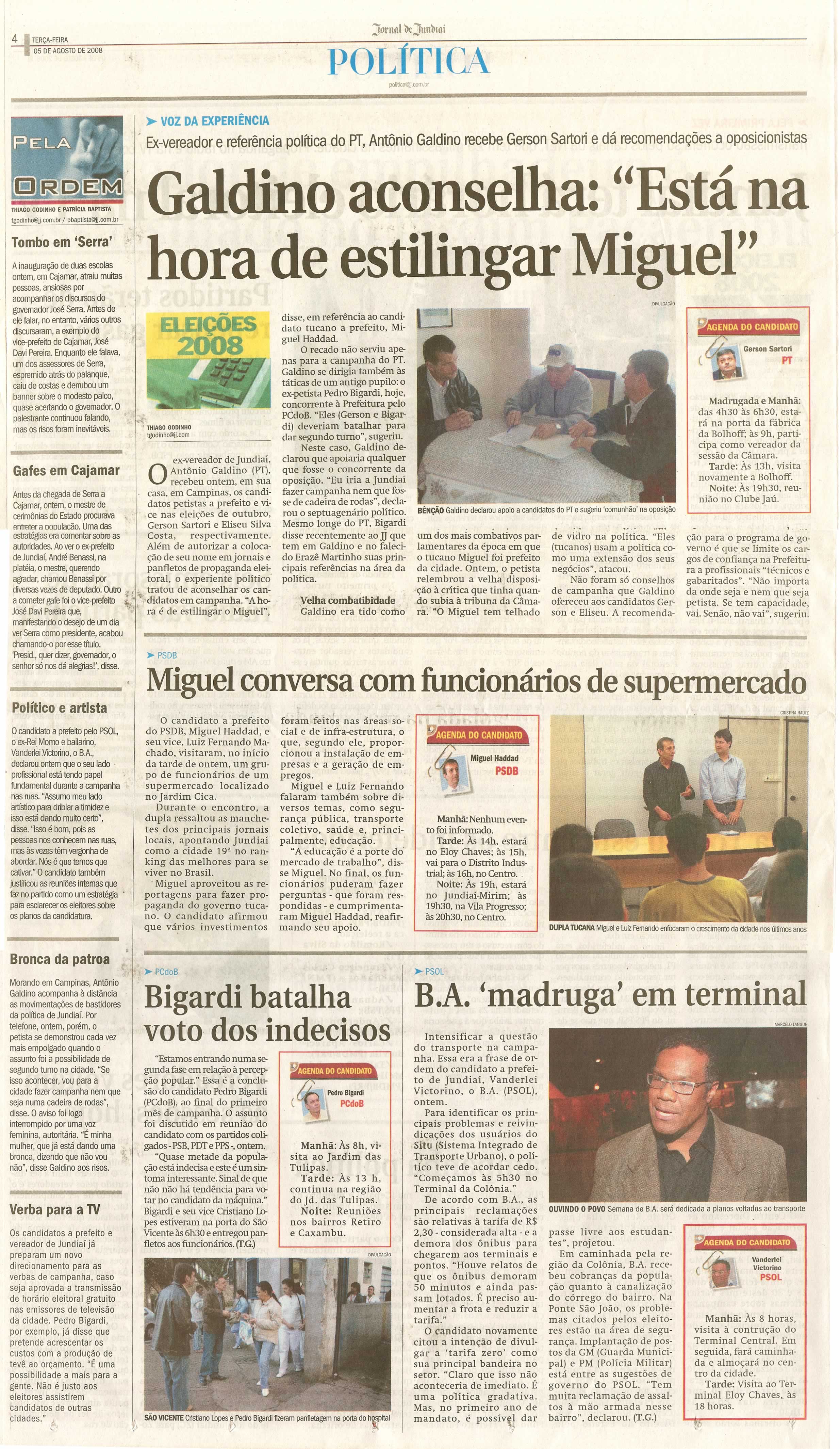 Jornal de Jundiaí - 05/08/2008