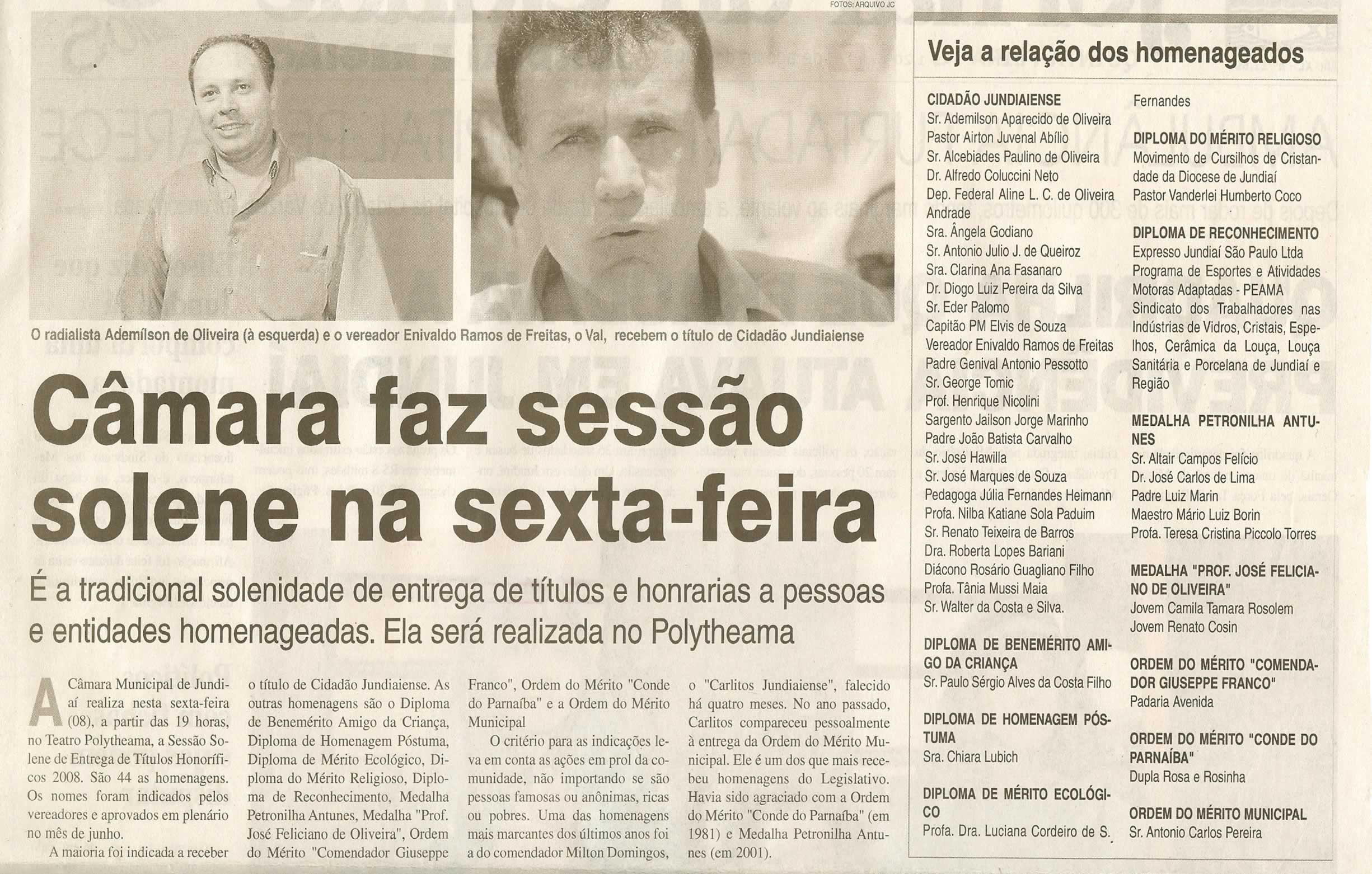 Jornal da Cidade - 07/08/2008