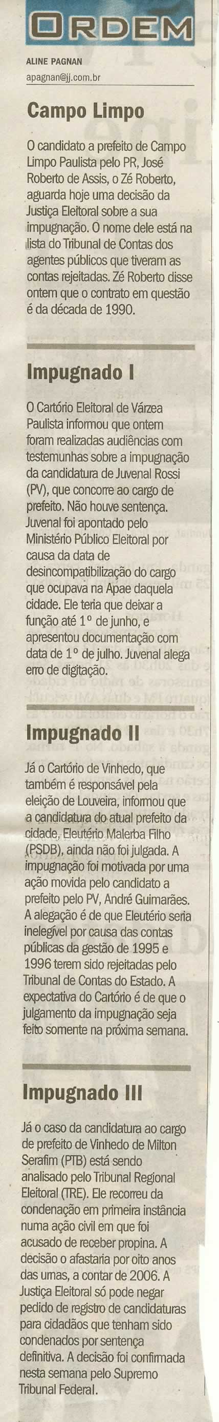 Jornal de Jundiaí - 08/08/2008