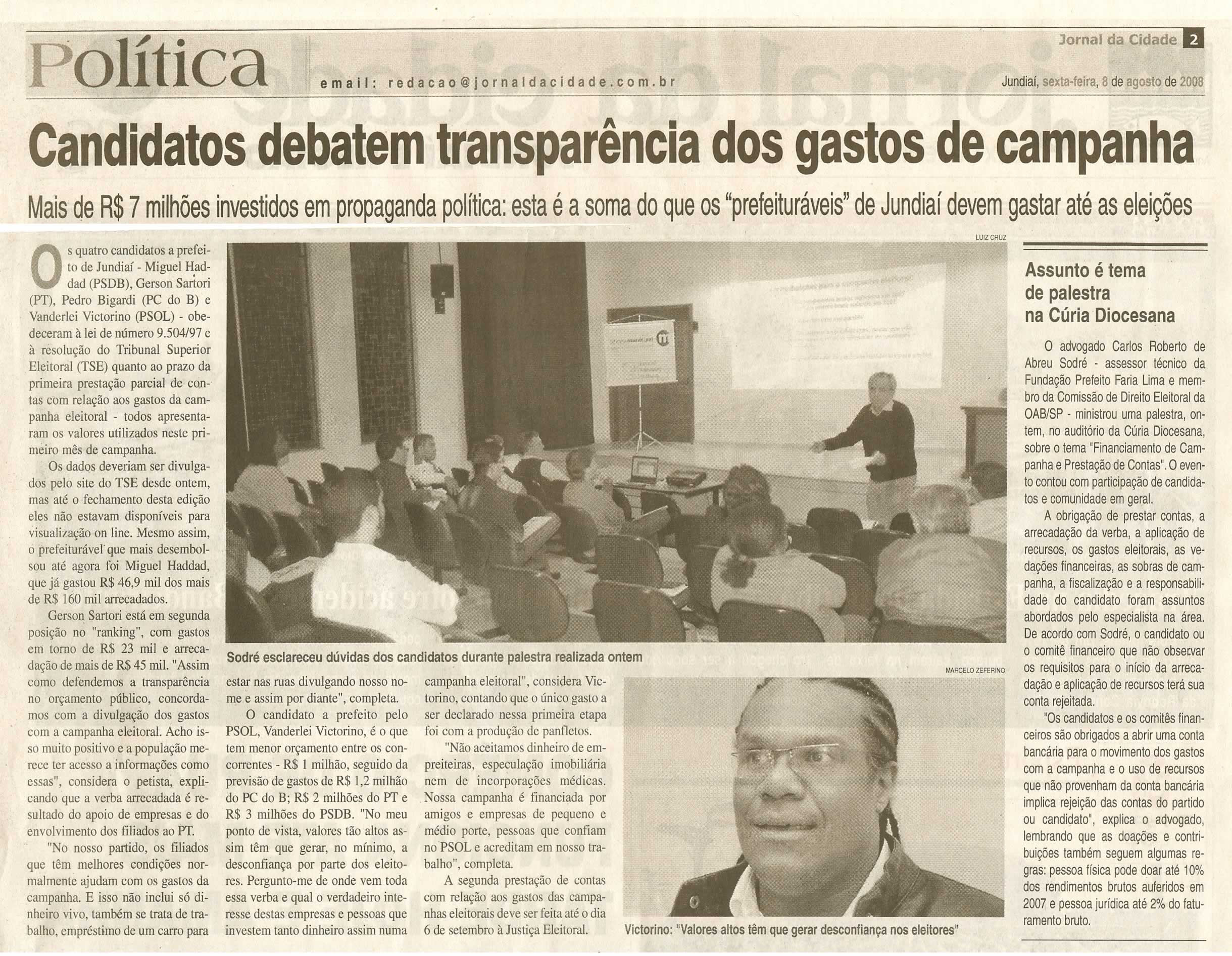 Jornal da Cidade - 08/08/2008