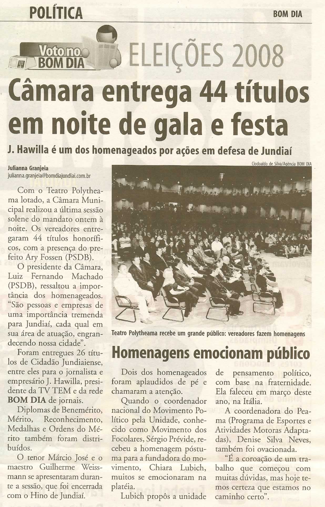 Bom Dia Jundiaí - 09/08/2008