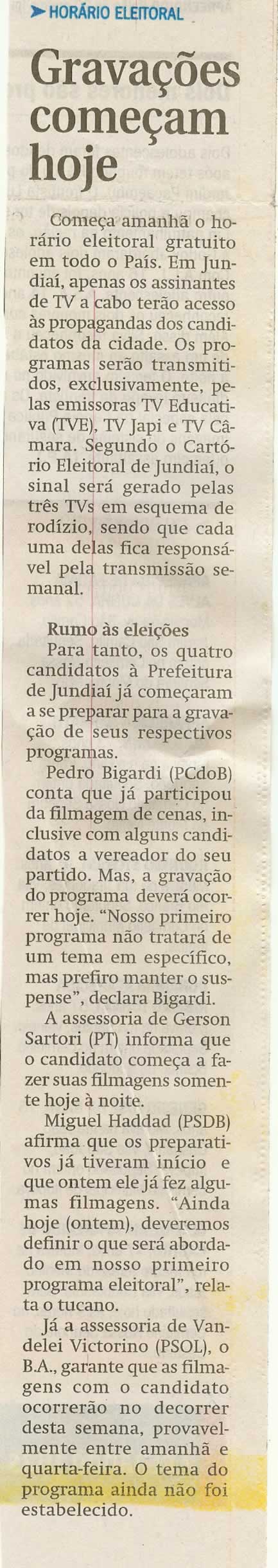 Jornal de Jundiaí - 18/08/2008