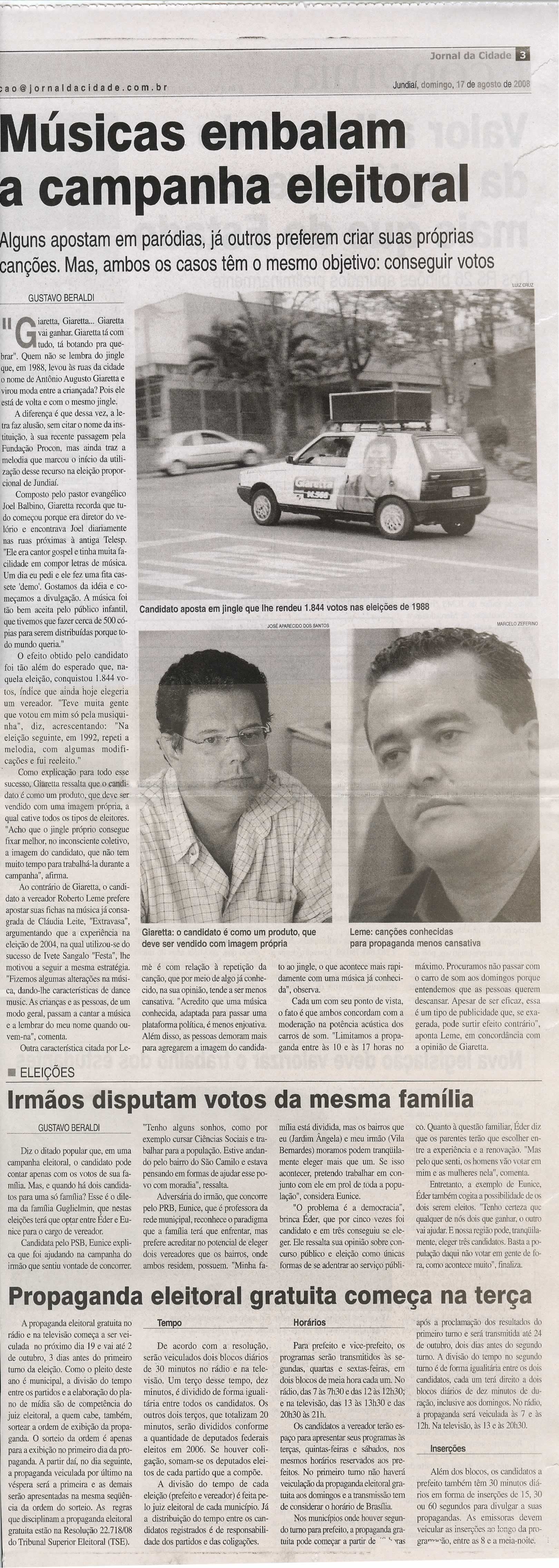 Jornal da Cidade - 17/08/2008