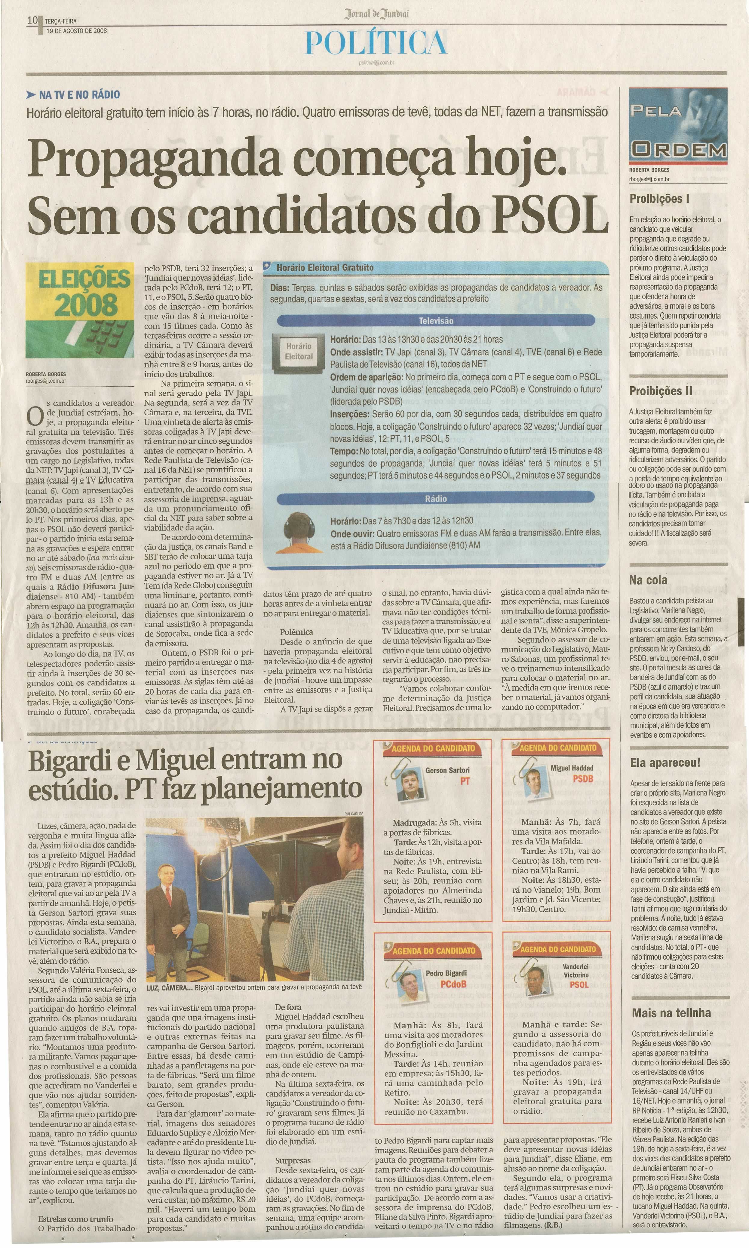 Jornal de Jundiaí - 19/08/2008