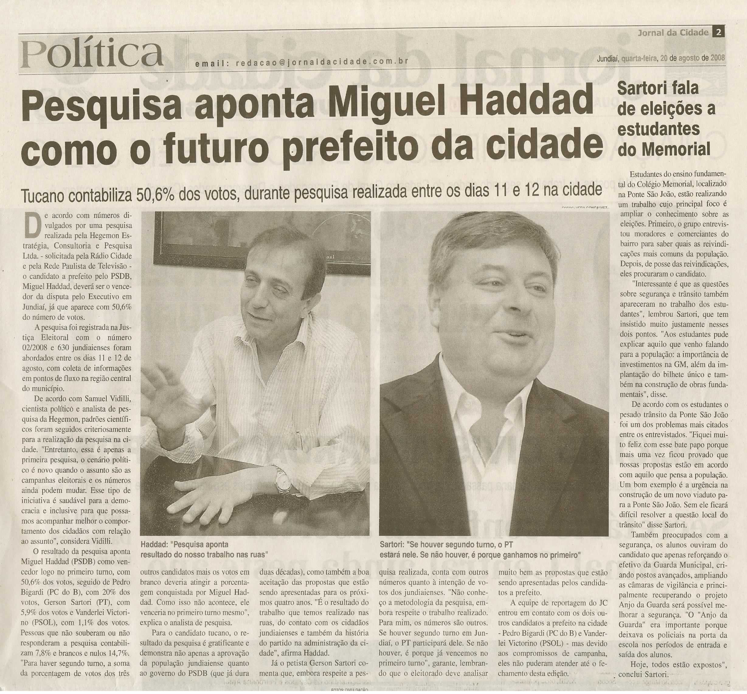 Jornal da Cidade - 20/08/2008