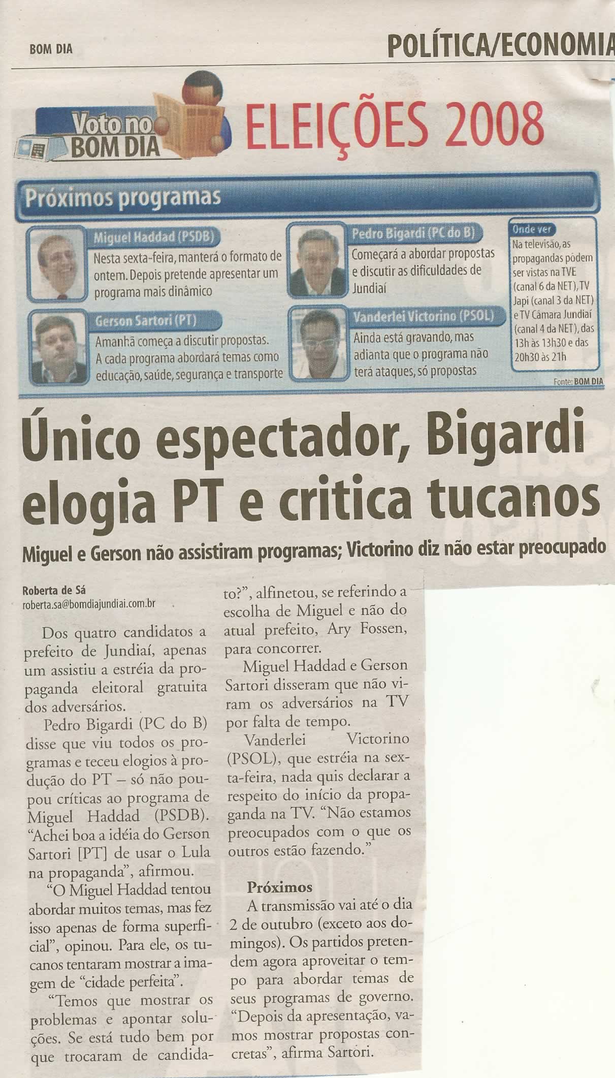 Bom Dia Jundiaí - 21/08/2008