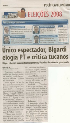 Bom Dia Jundiaí - 21/08/2008