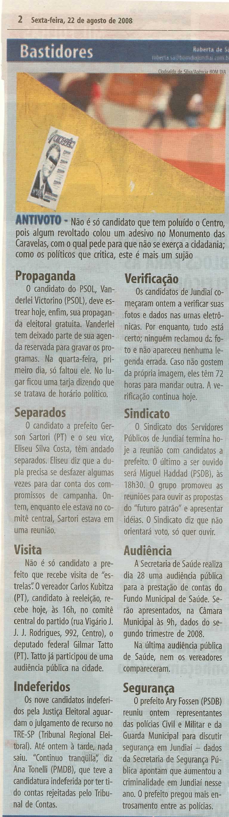 Bom Dia Jundiaí - 22/08/2008