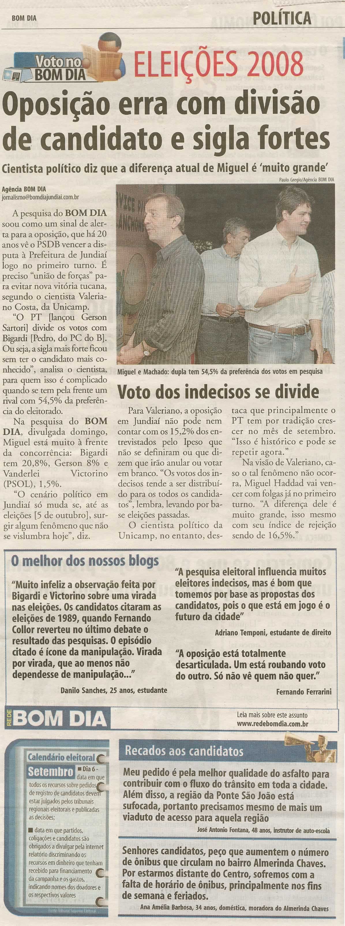 Bom Dia Jundiaí - 02/09/2008