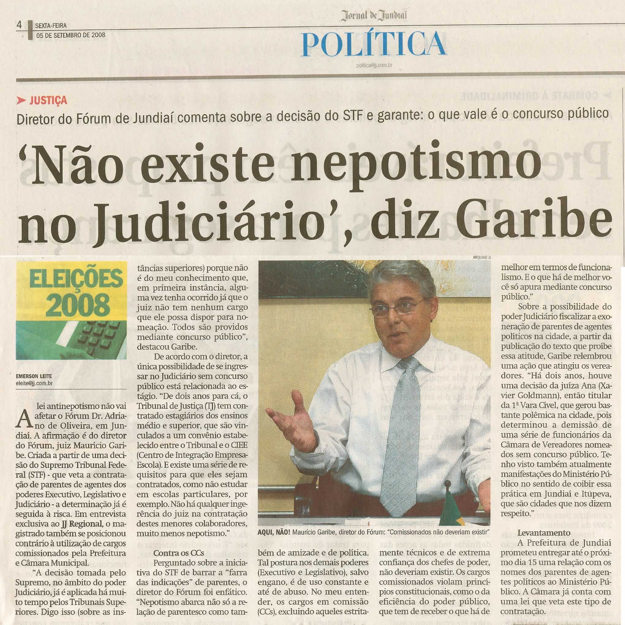 Jornal de Jundiaí - 05/09/2008