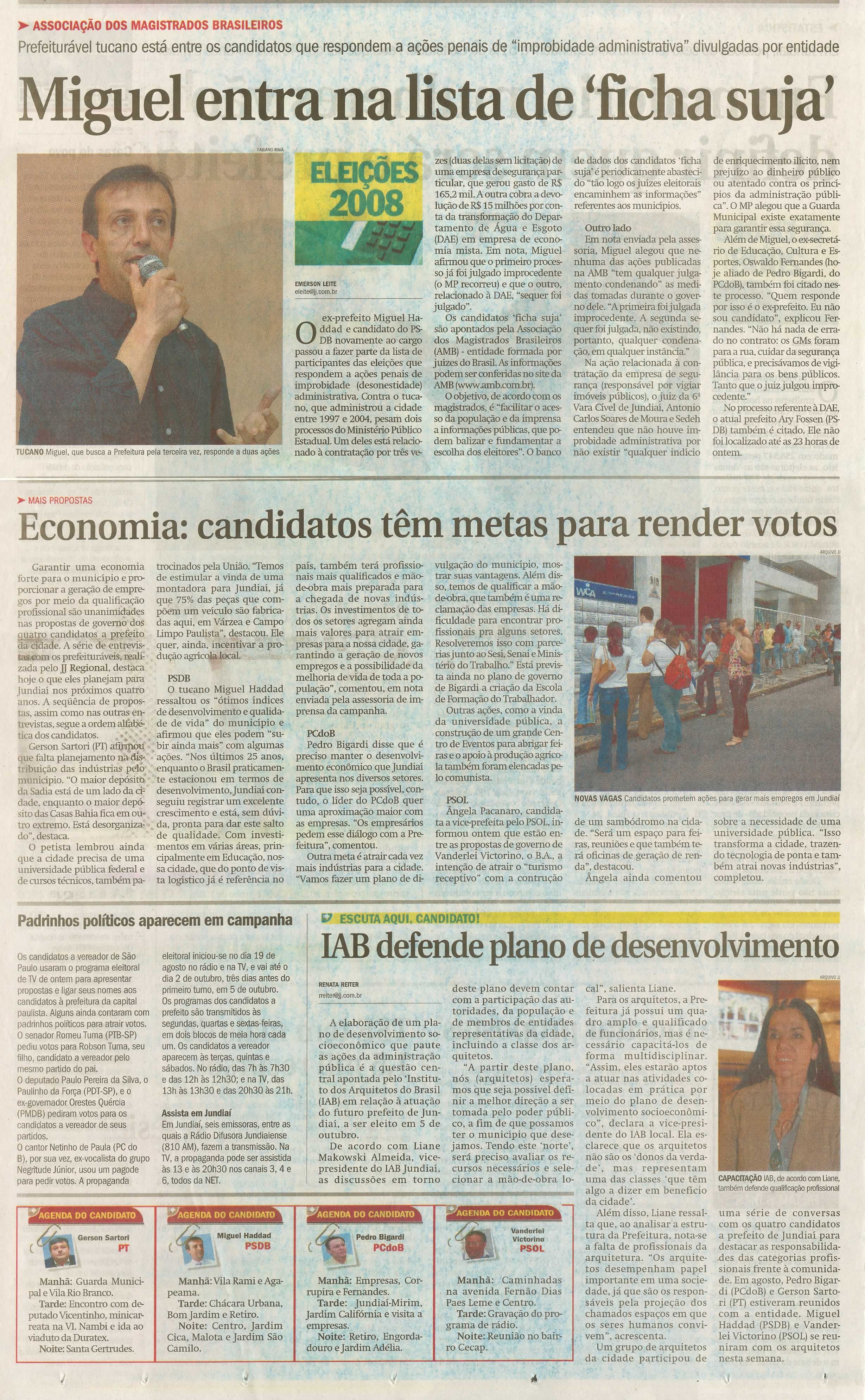 Jornal de Jundiaí - 12/09/2008