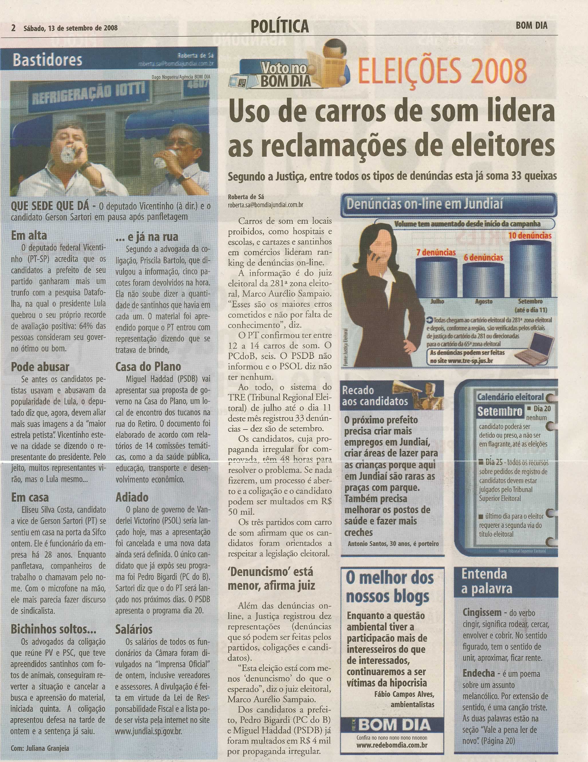 Bom Dia Jundiaí - 13/09/2008