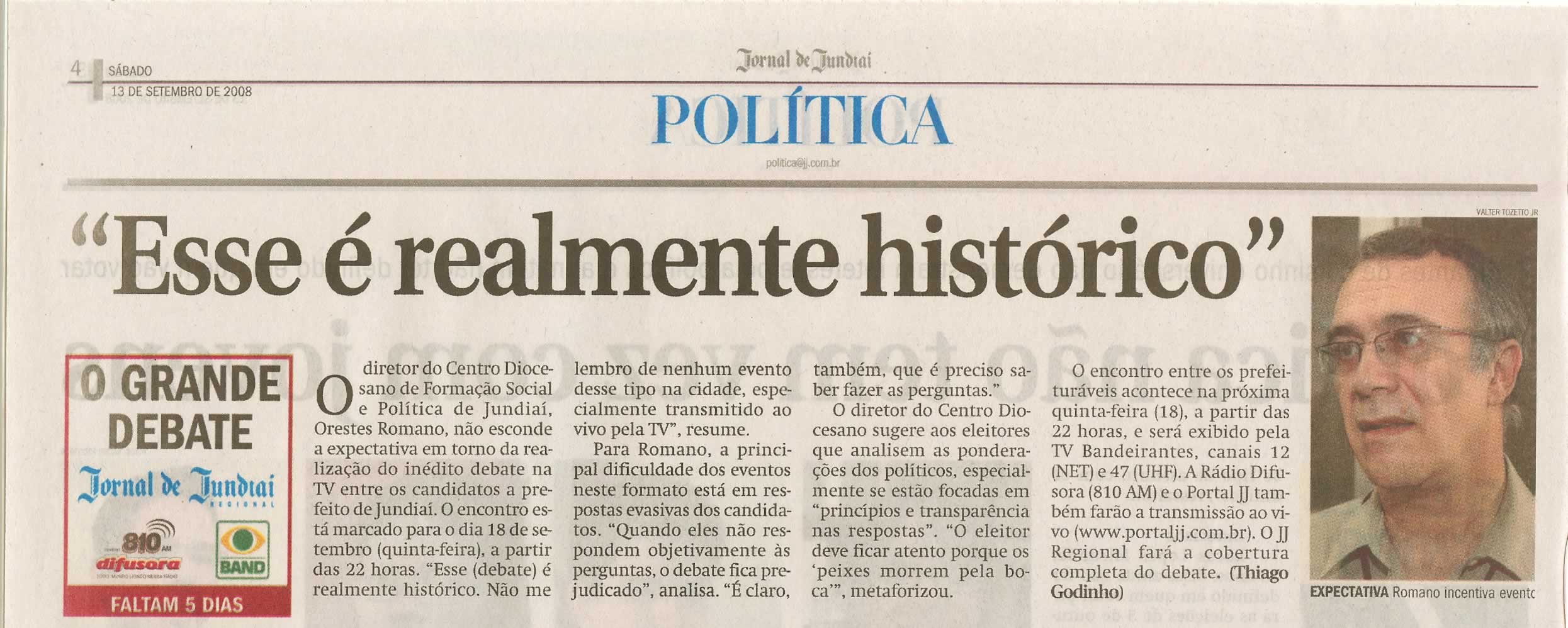 Jornal de Jundiaí - 13/09/2008