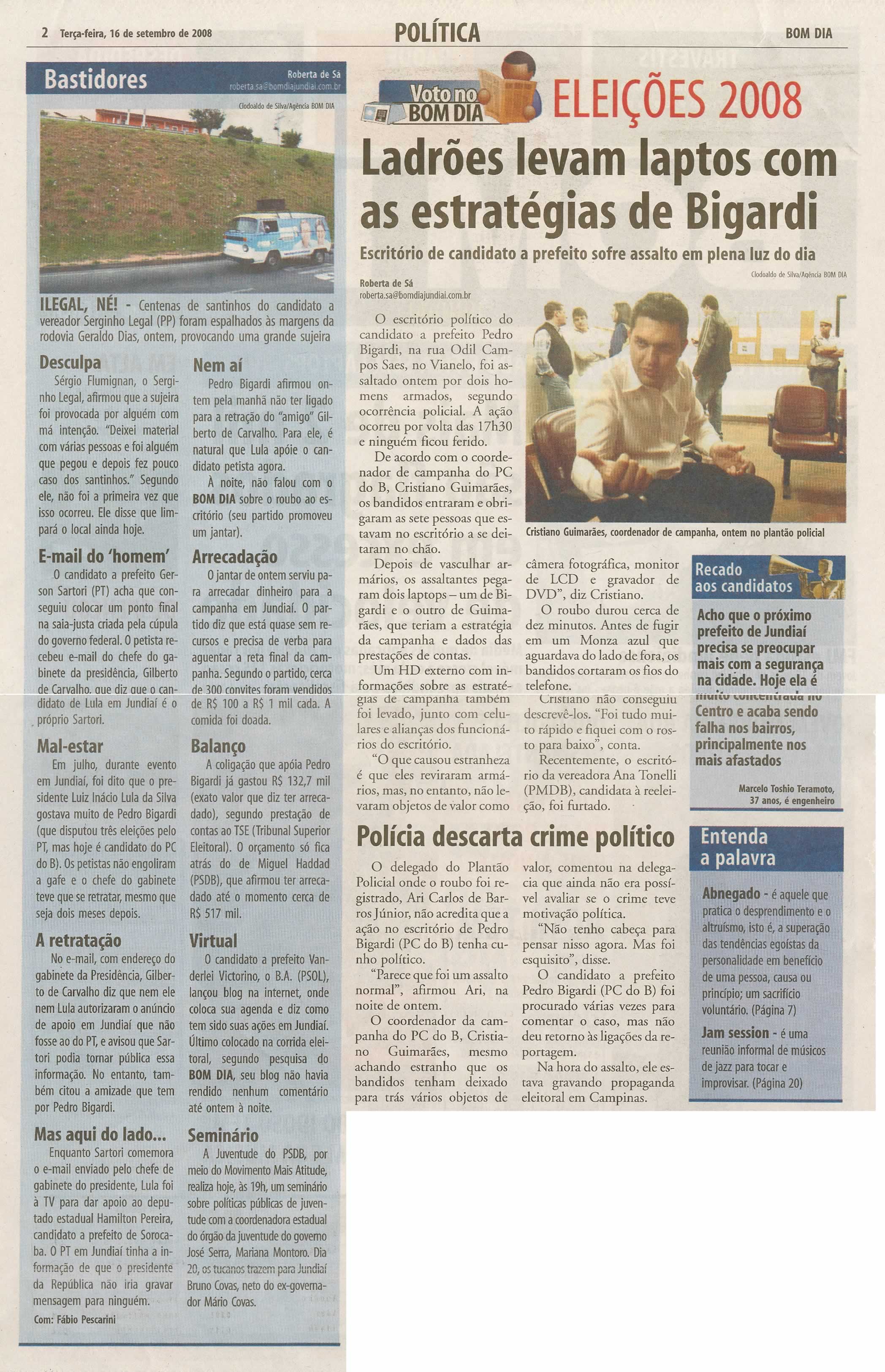 Bom Dia Jundiaí - 16/09/2008