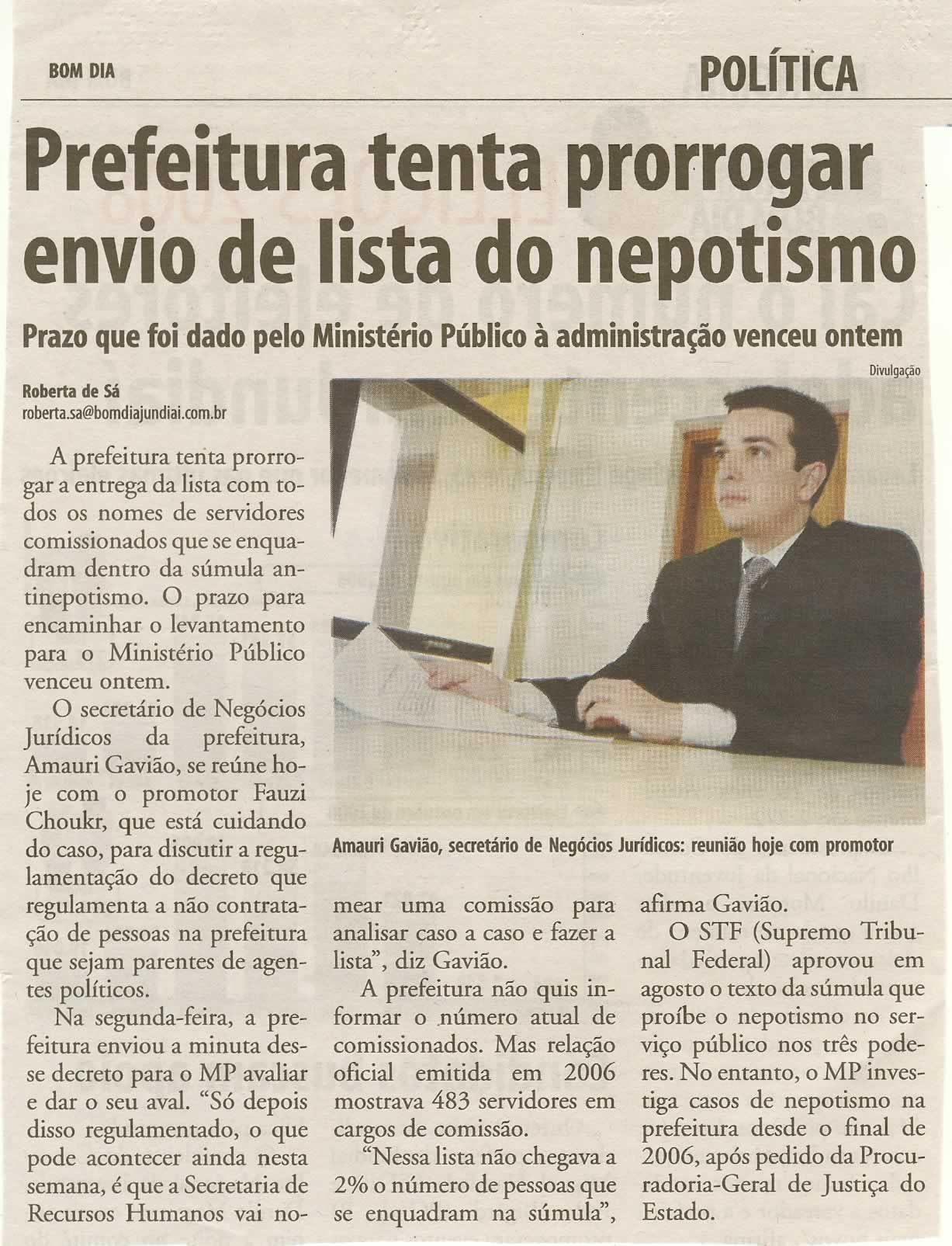 Bom Dia Jundiaí - 17/09/2008