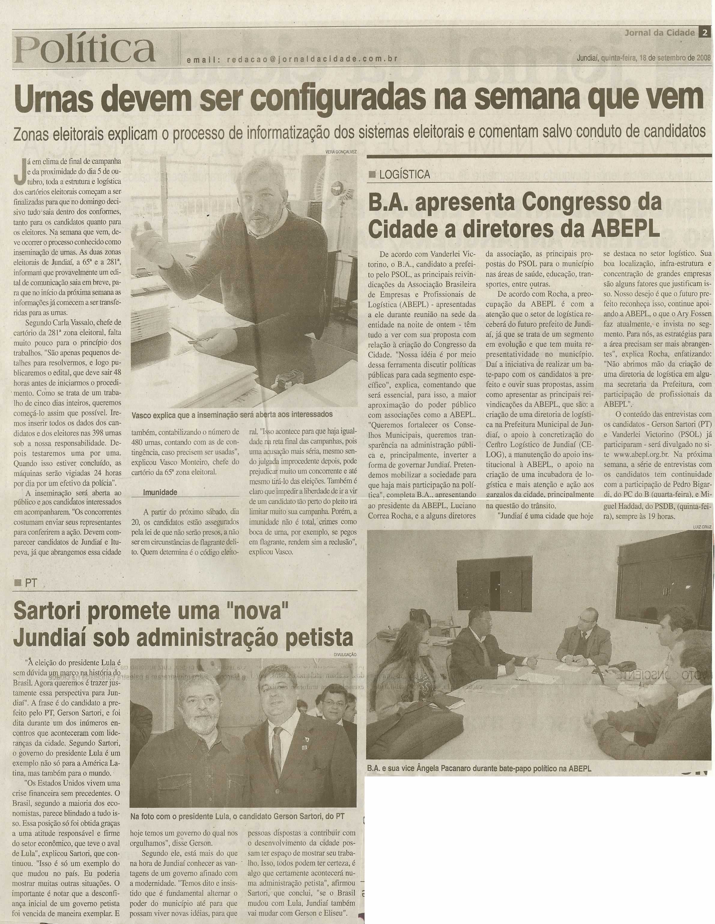 Jornal da Cidade - 18/09/2008